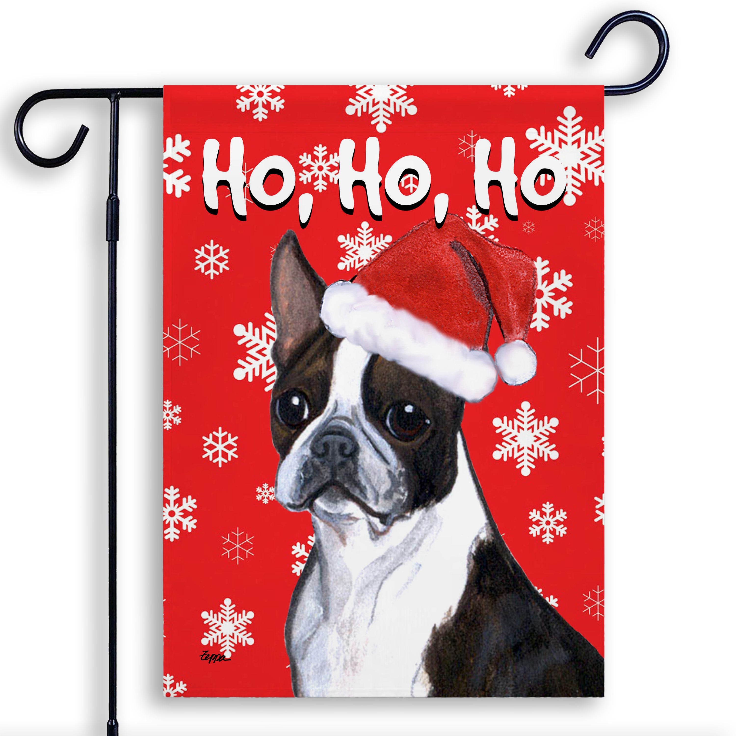 Boston Terrier Christmas Garden Flag