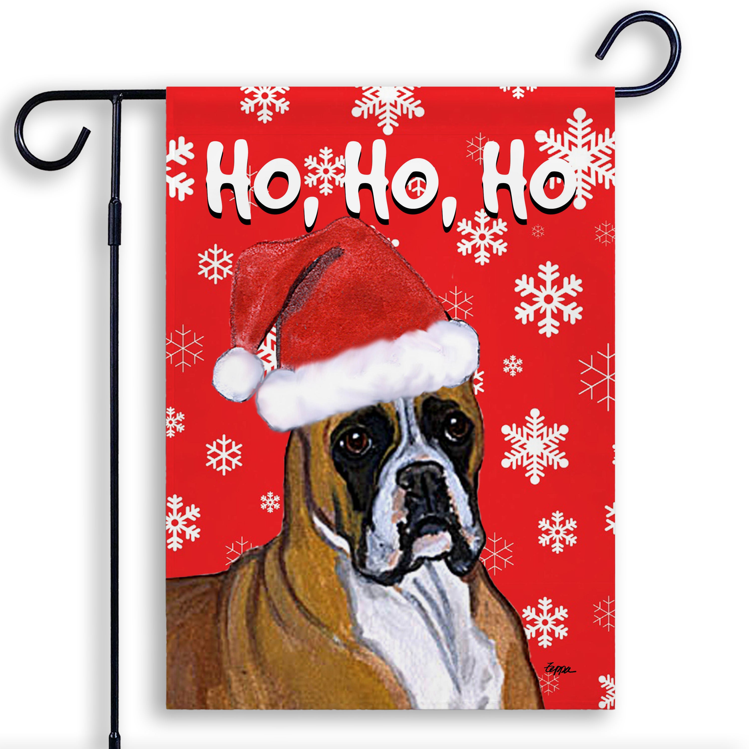Boxer Lying Christmas Garden Flag