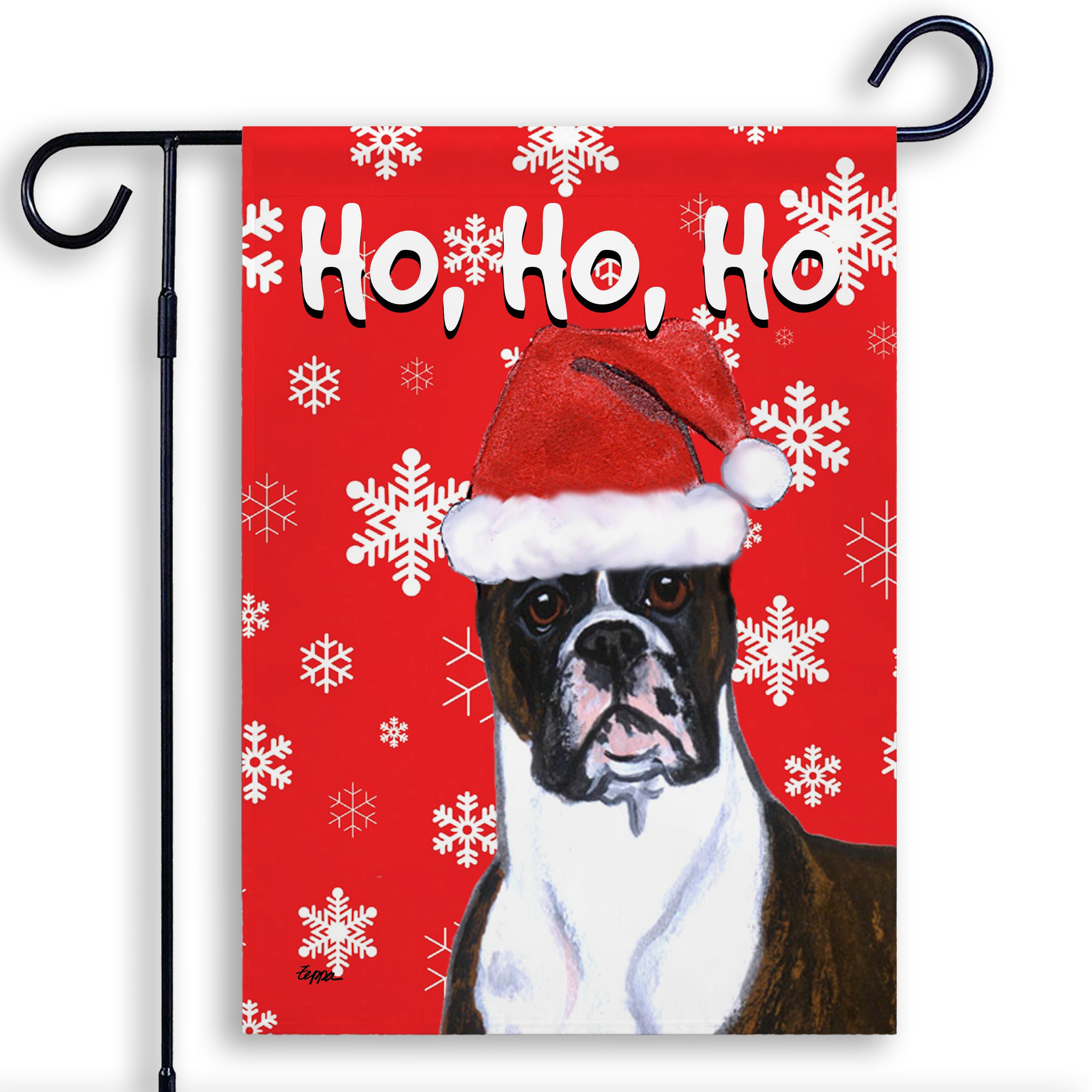 Boxer Standing Christmas Garden Flag