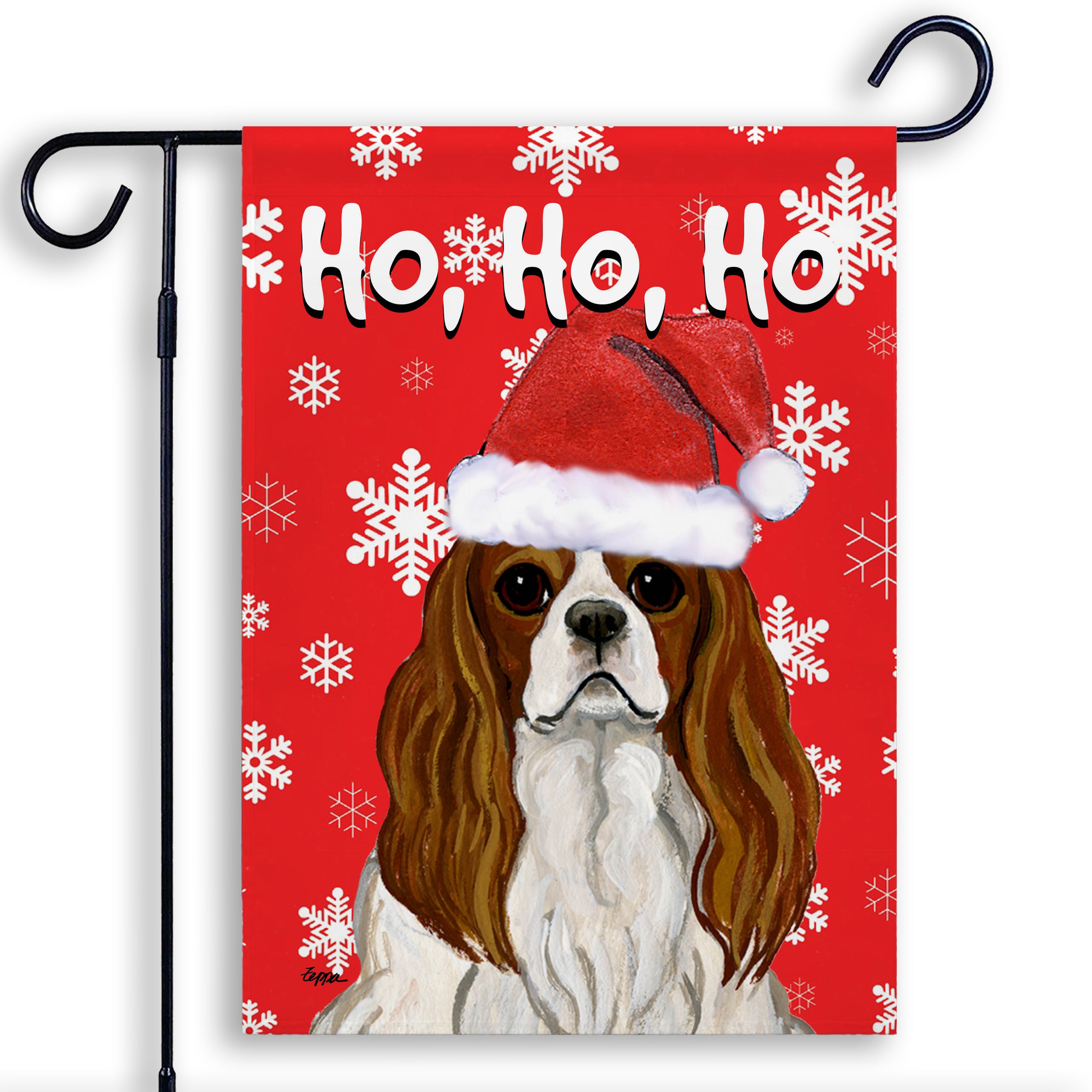 Cavalier King Charles Spaniel Christmas Garden Flag
