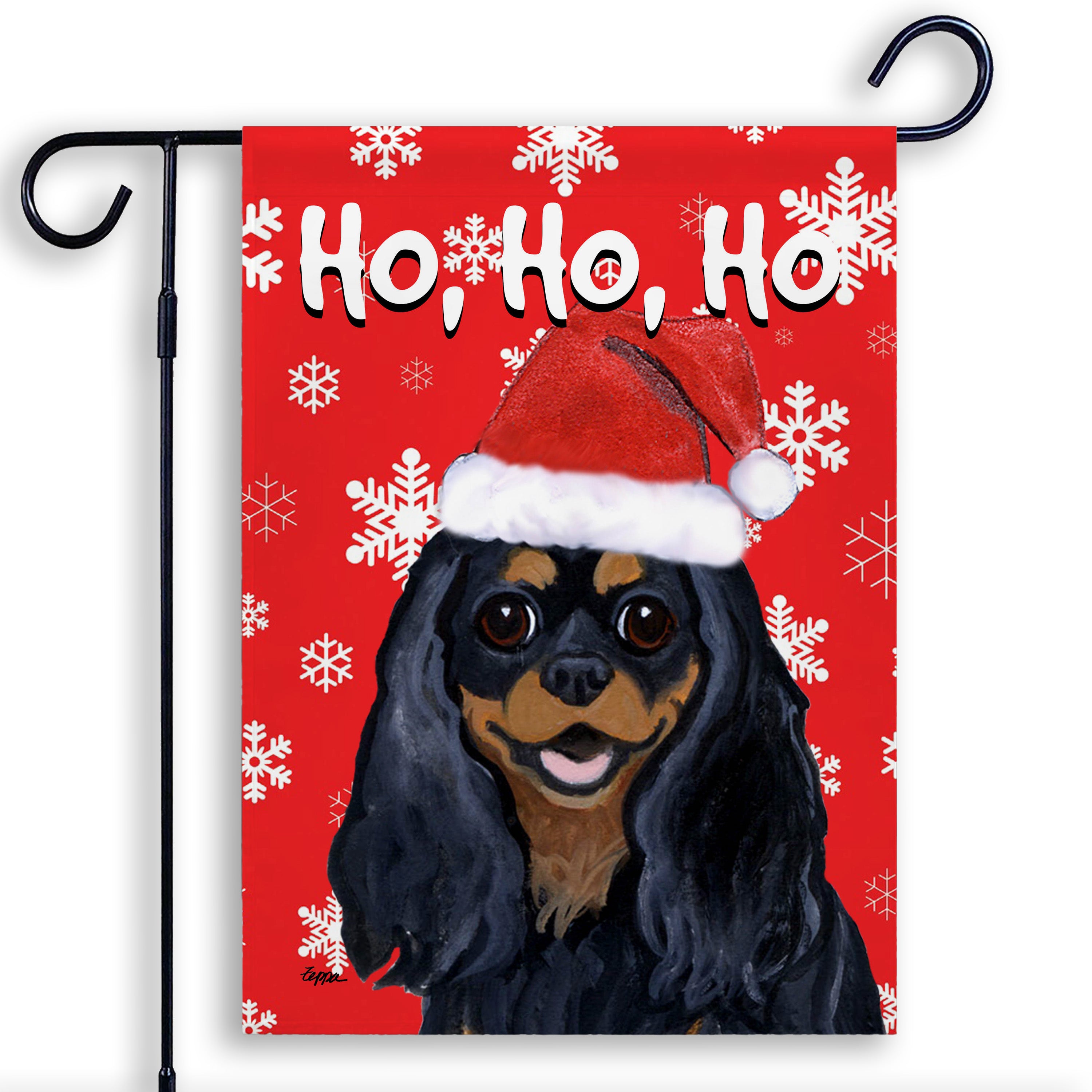 Cavalier King Charles Spaniel Christmas Garden Flag