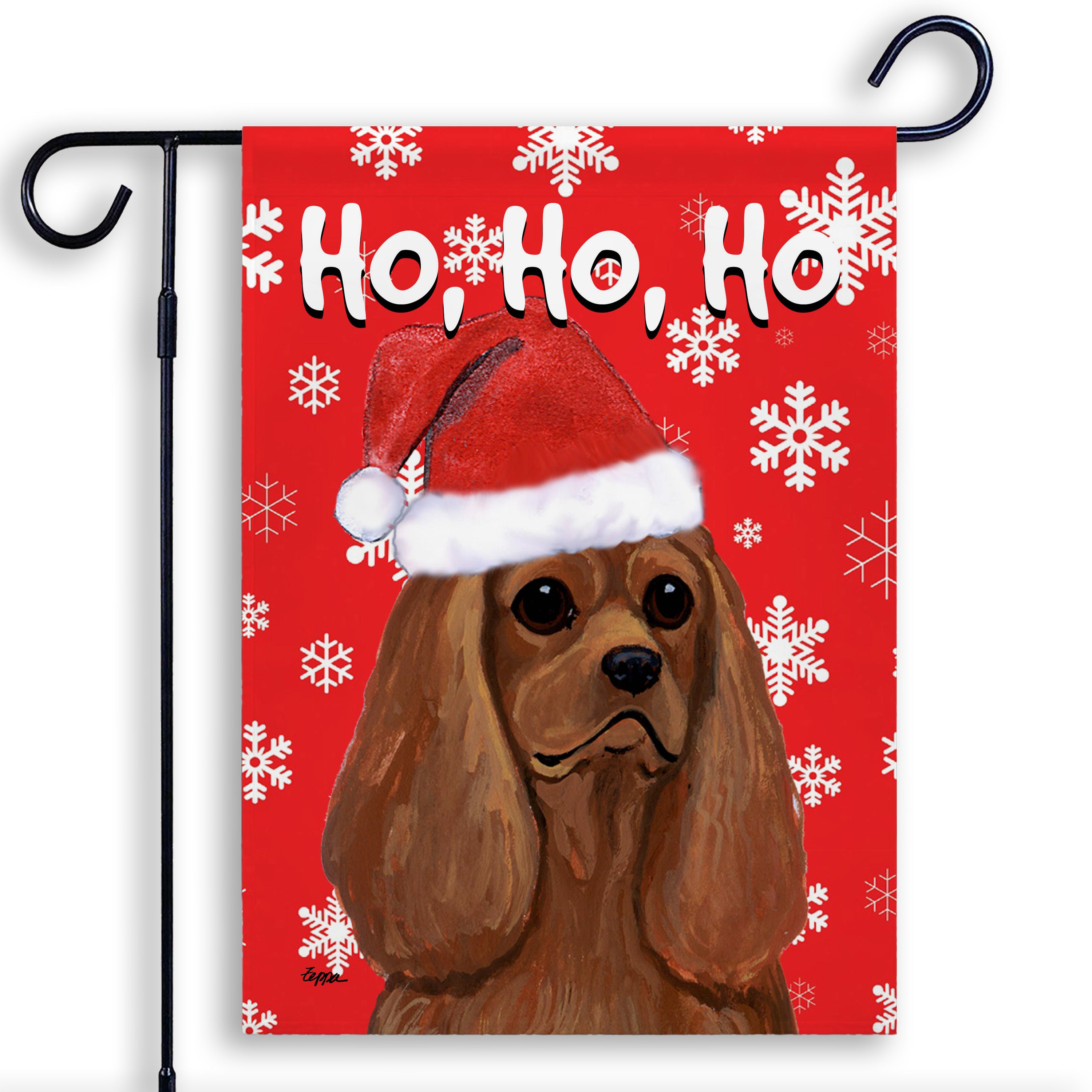 Cavalier King Charles Spaniel Christmas Garden Flag