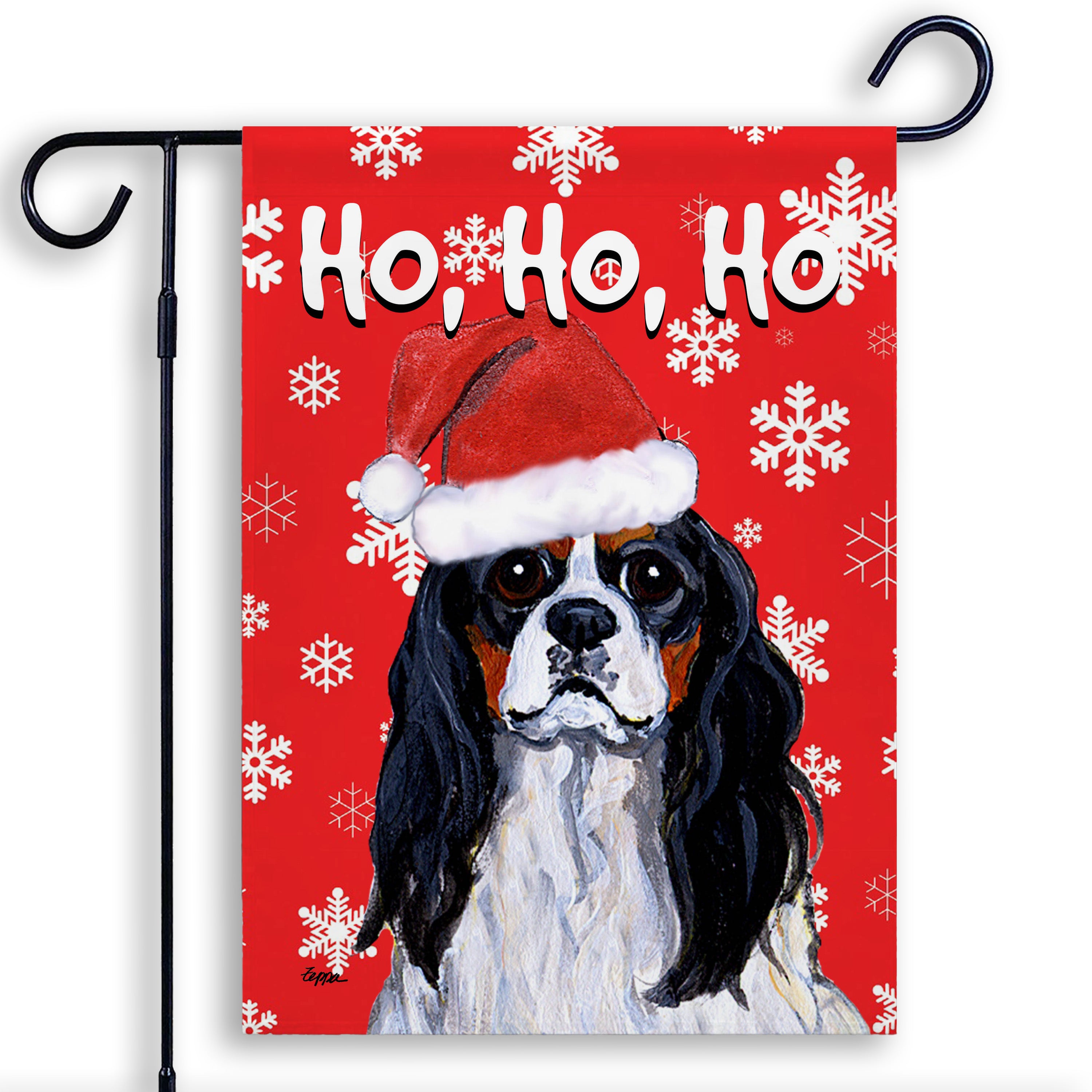 Cavalier King Charles Spaniel Christmas Garden Flag