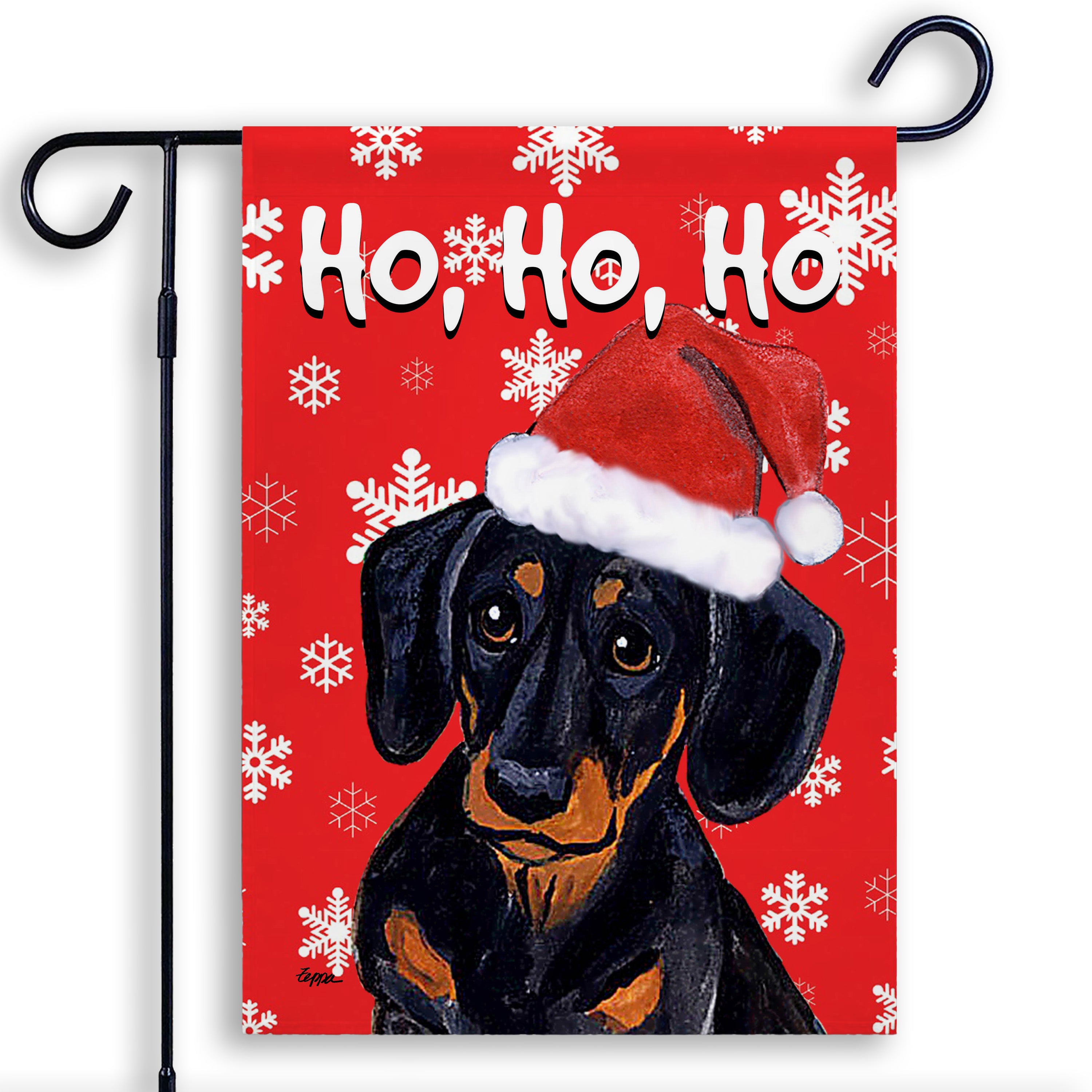 Dachshund Christmas Garden Flag