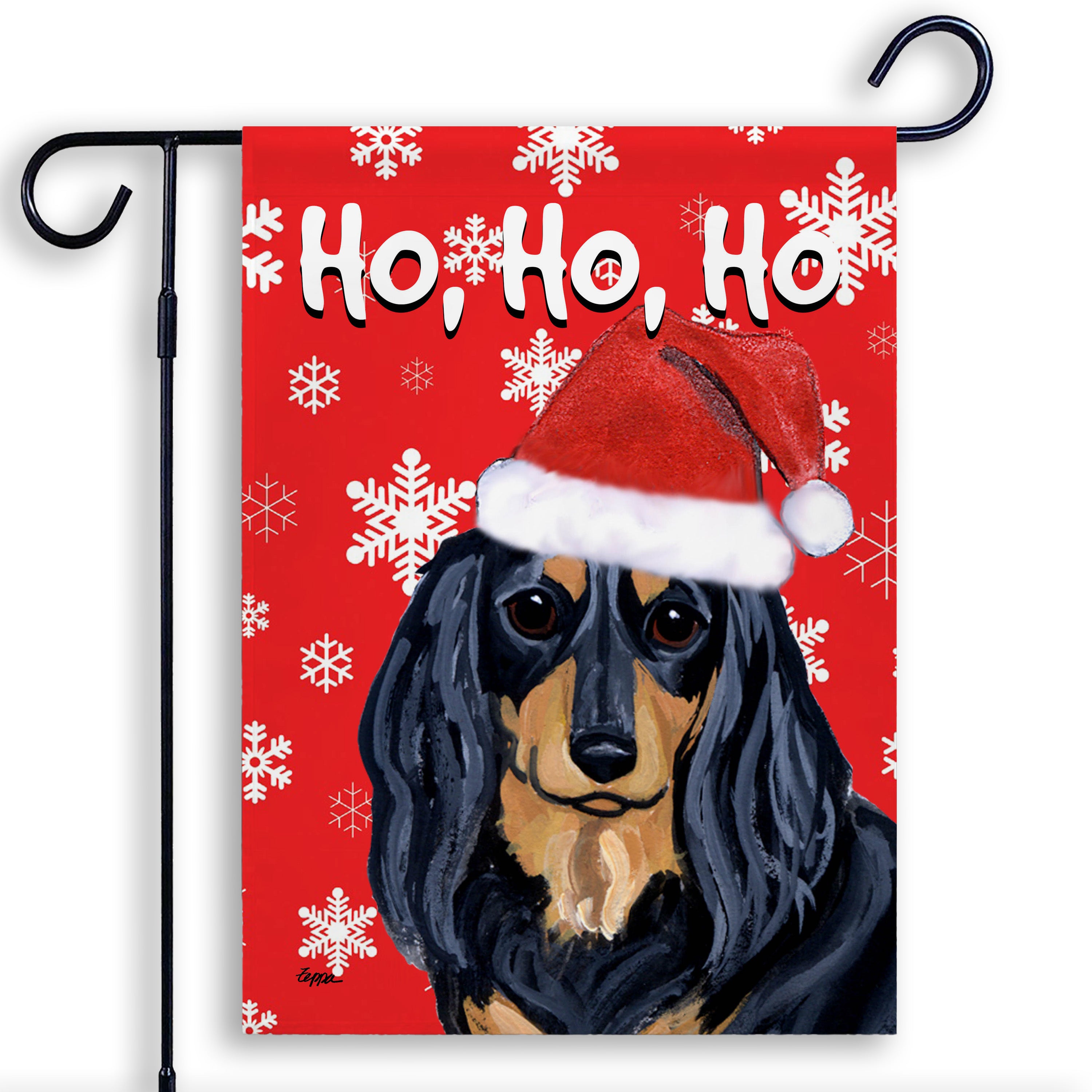 Dachshund Christmas Garden Flag