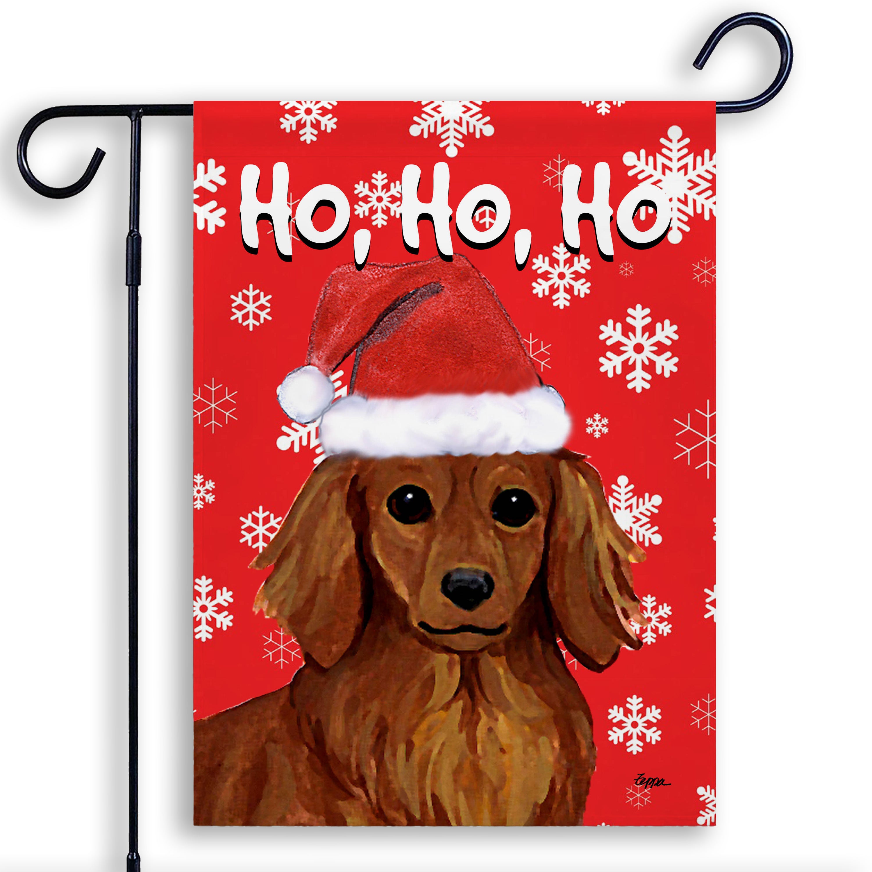 Dachshund Christmas Garden Flag