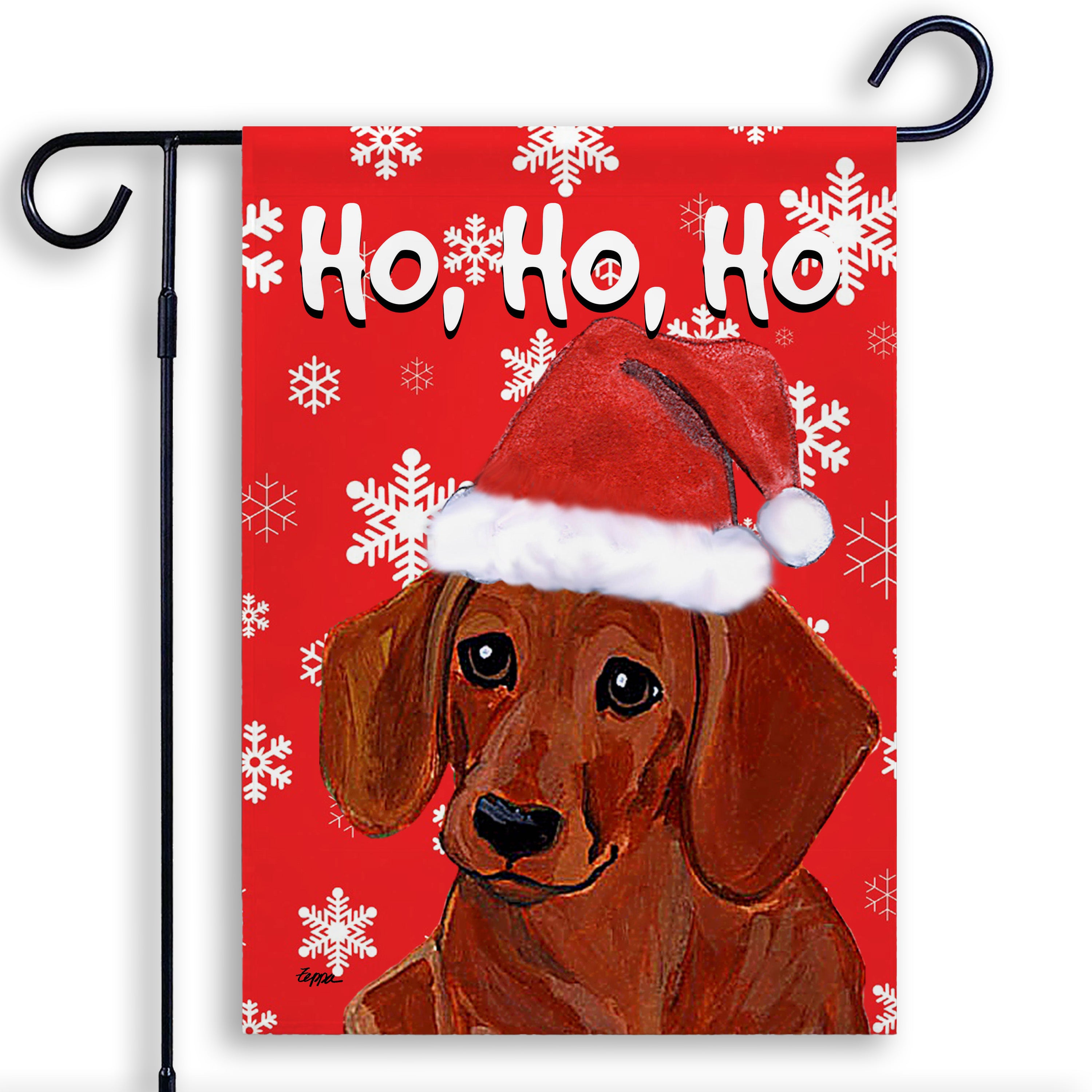 Dachshund Christmas Garden Flag