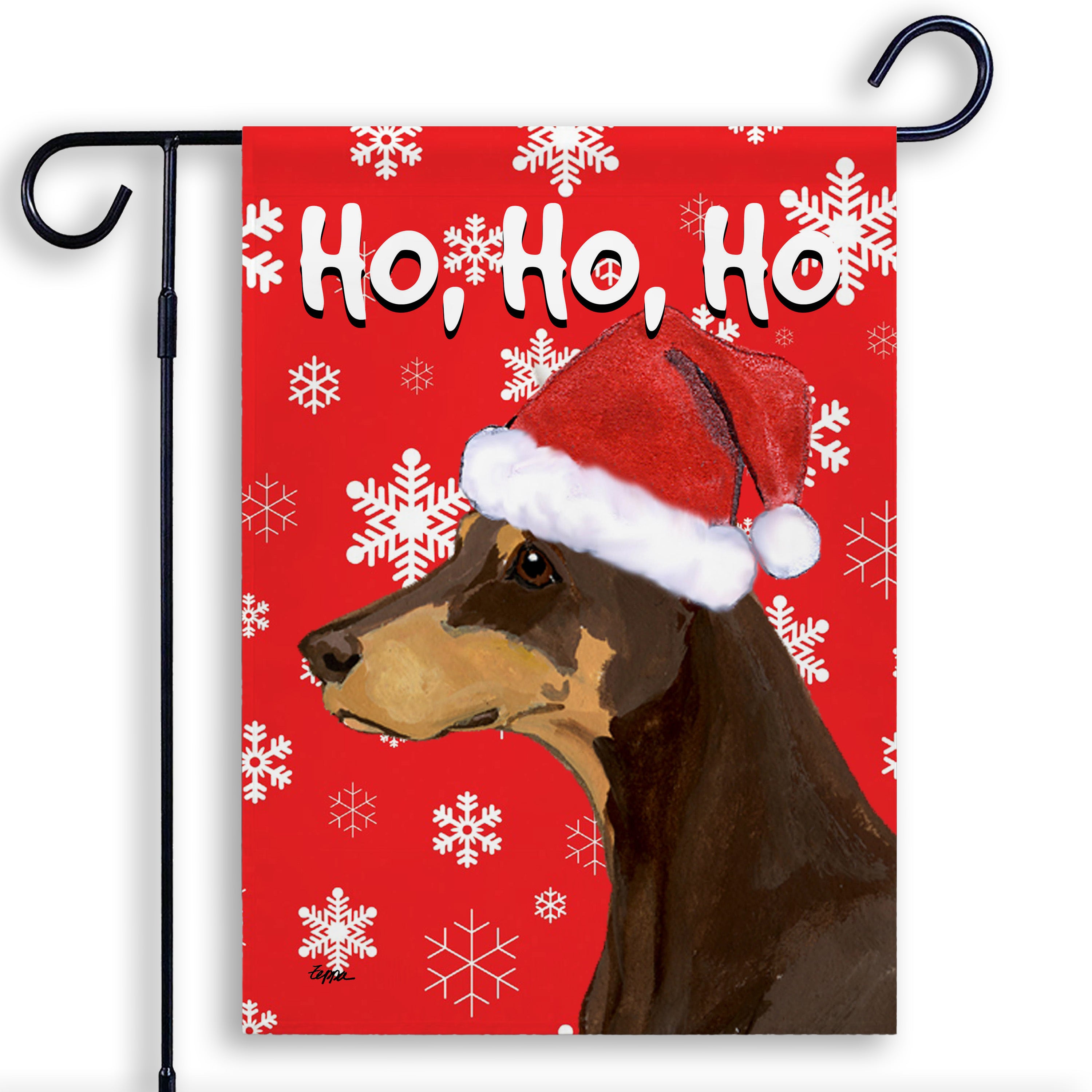 Doberman Pincher Christmas Garden Flag
