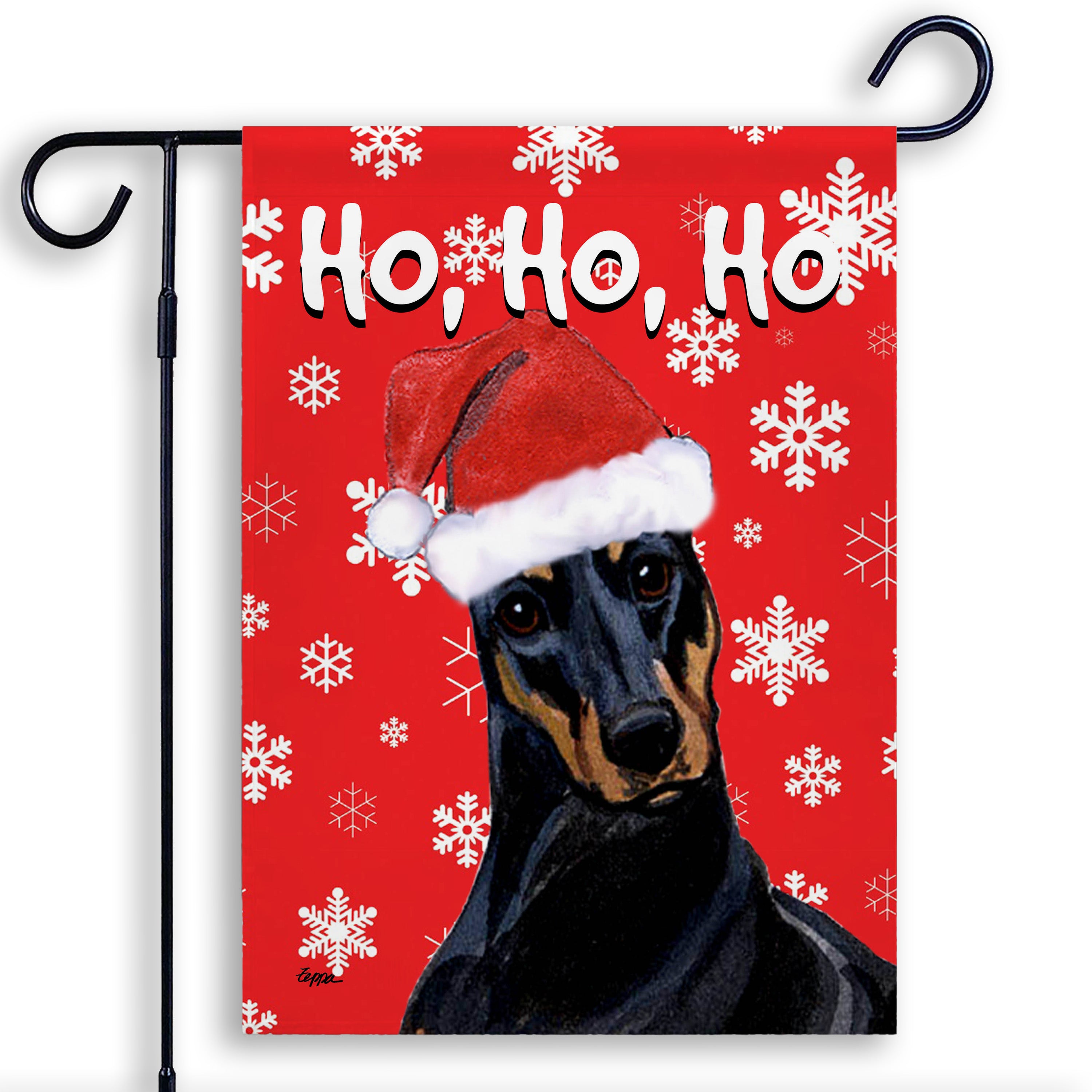 Doberman Pincher Christmas Garden Flag