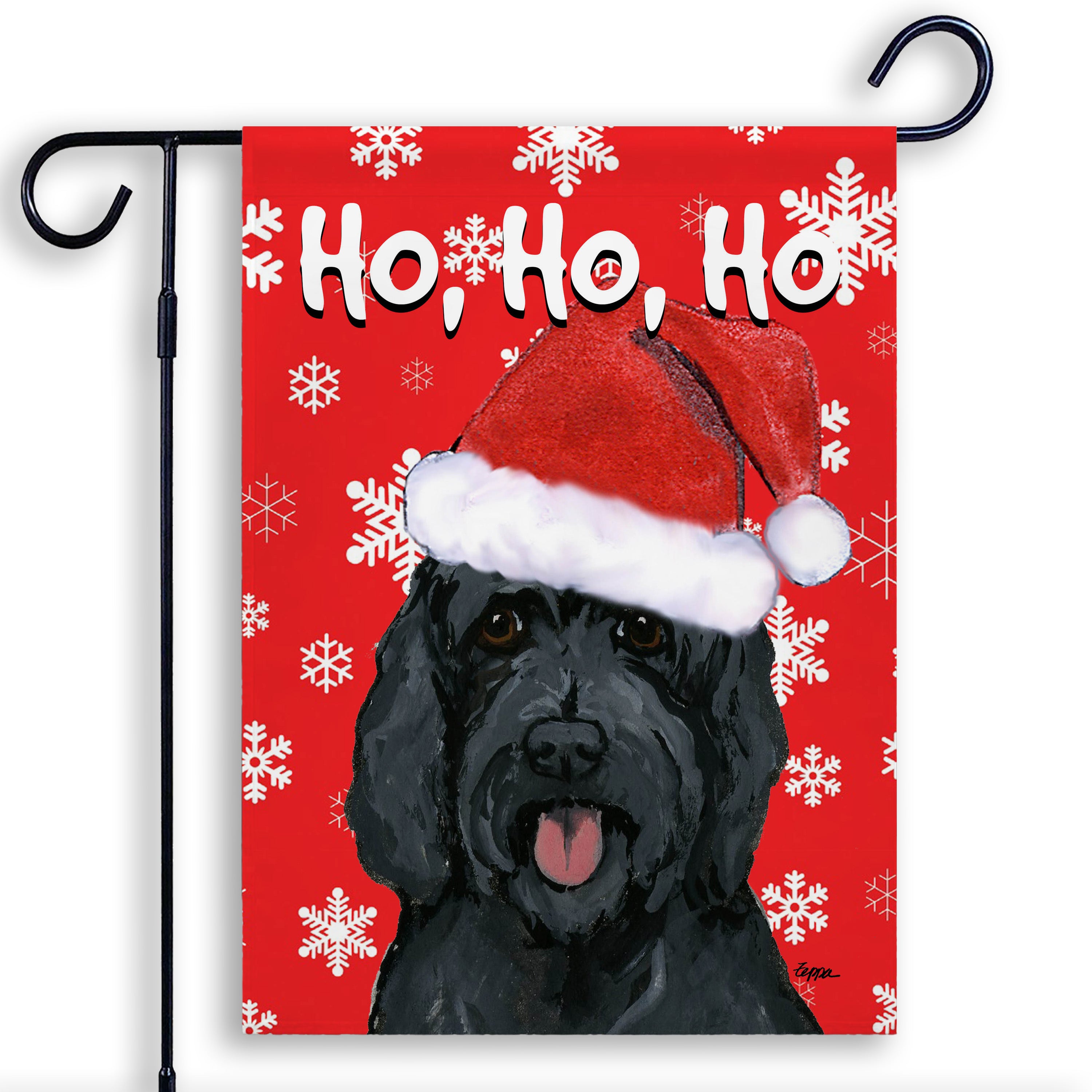 Golden-Labra Doodle Christmas Garden Flag