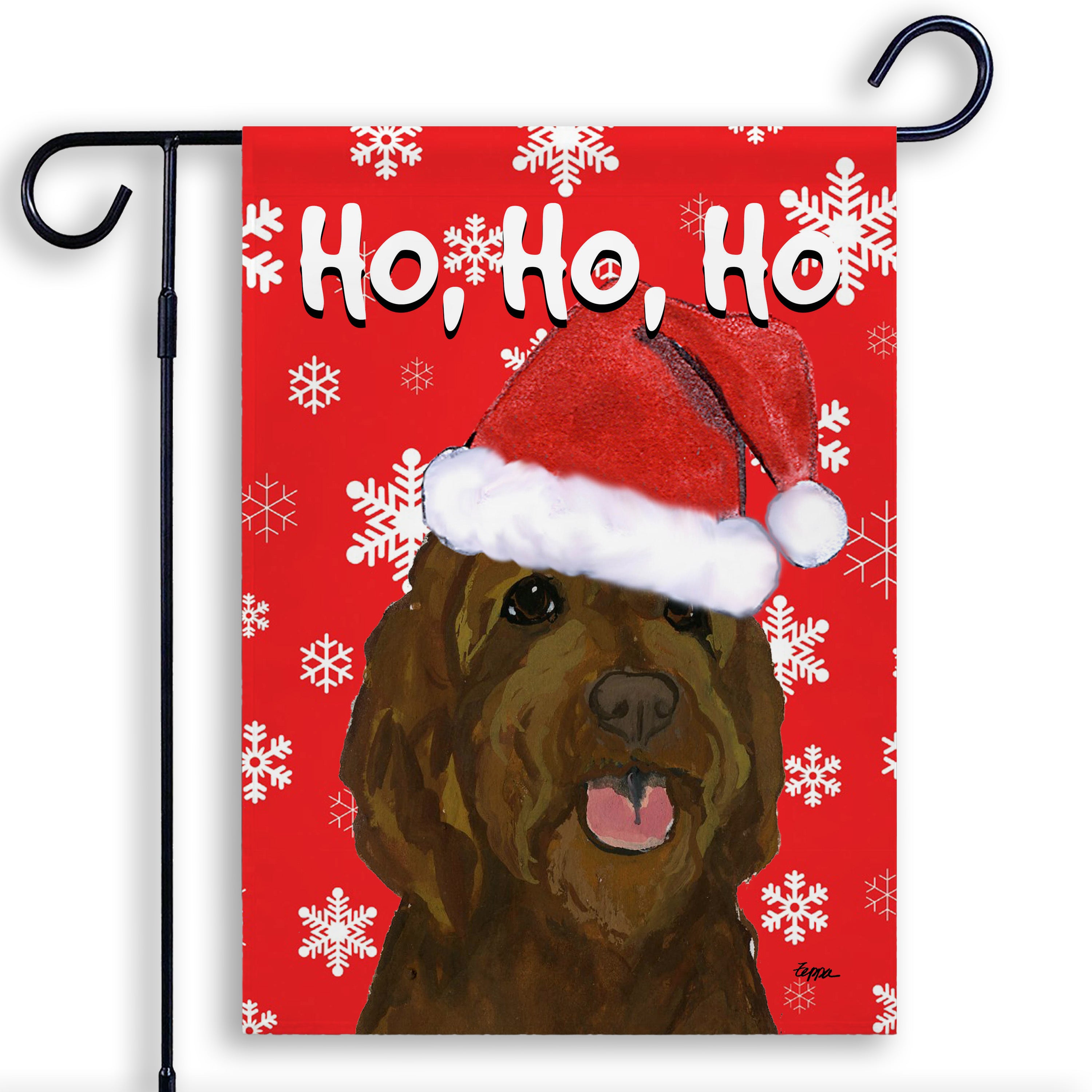 Golden-Labra Doodle Christmas Garden Flag