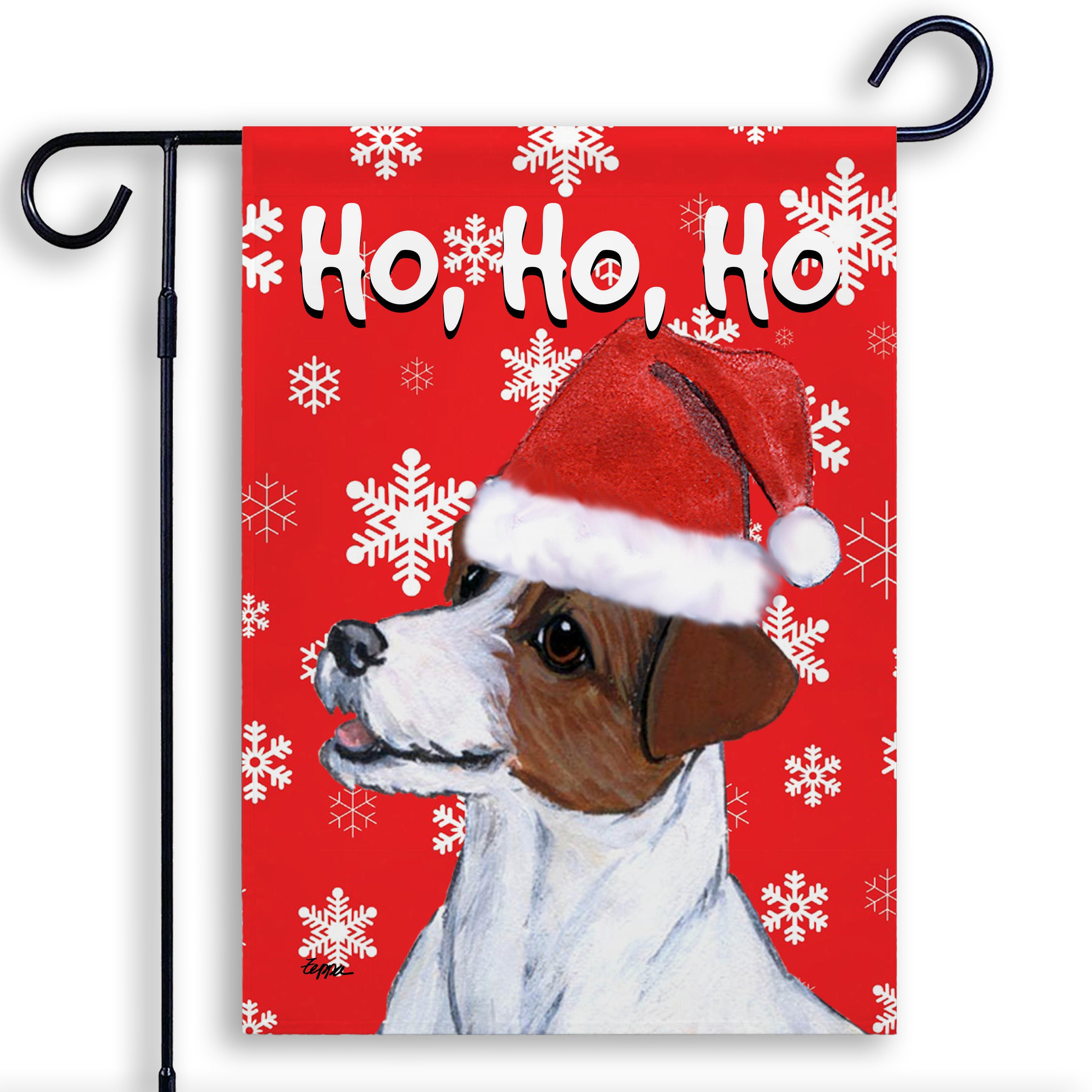 Jack Russell Terrier Christmas Garden Flag