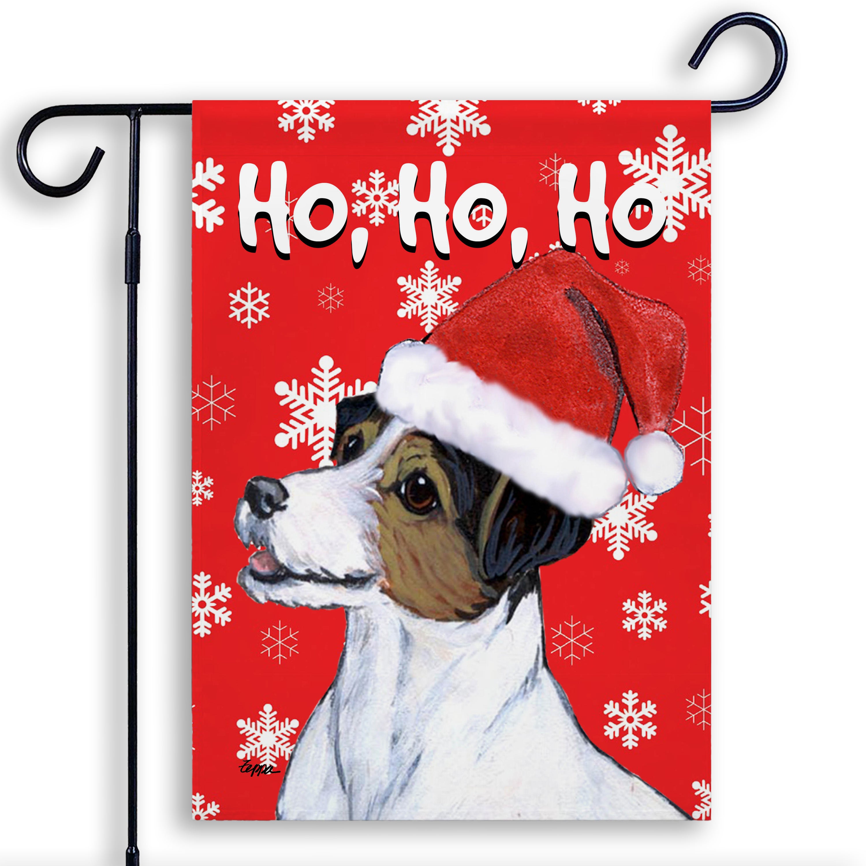 Jack Russell Terrier Christmas Garden Flag