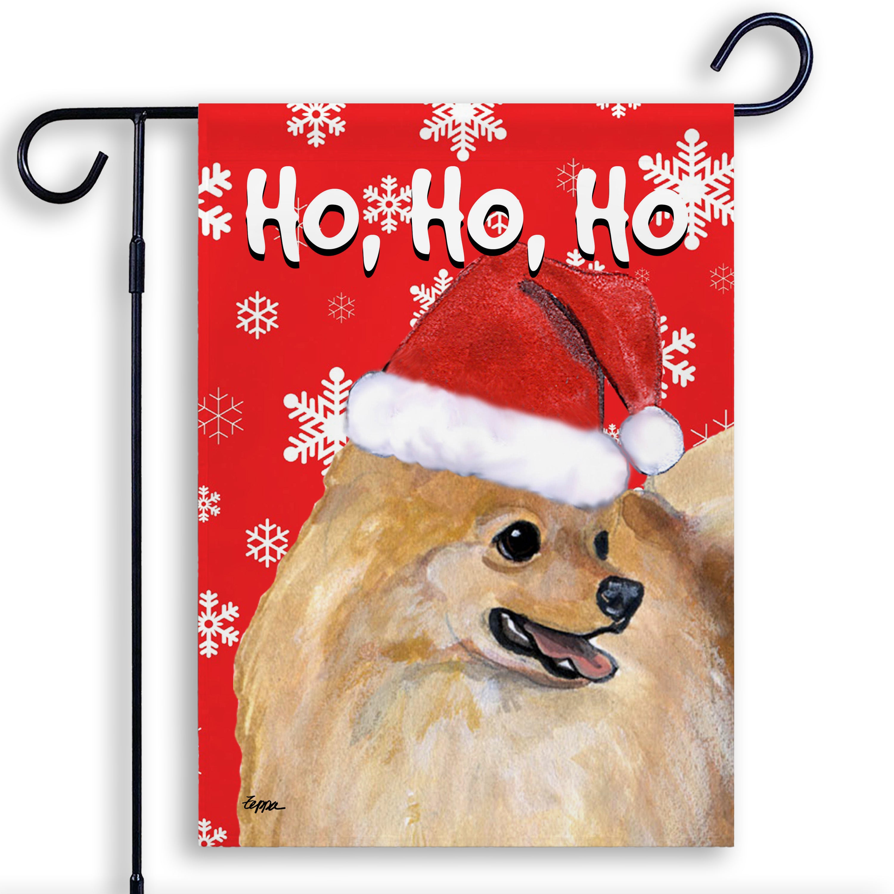 Pomeranian Christmas Garden Flag