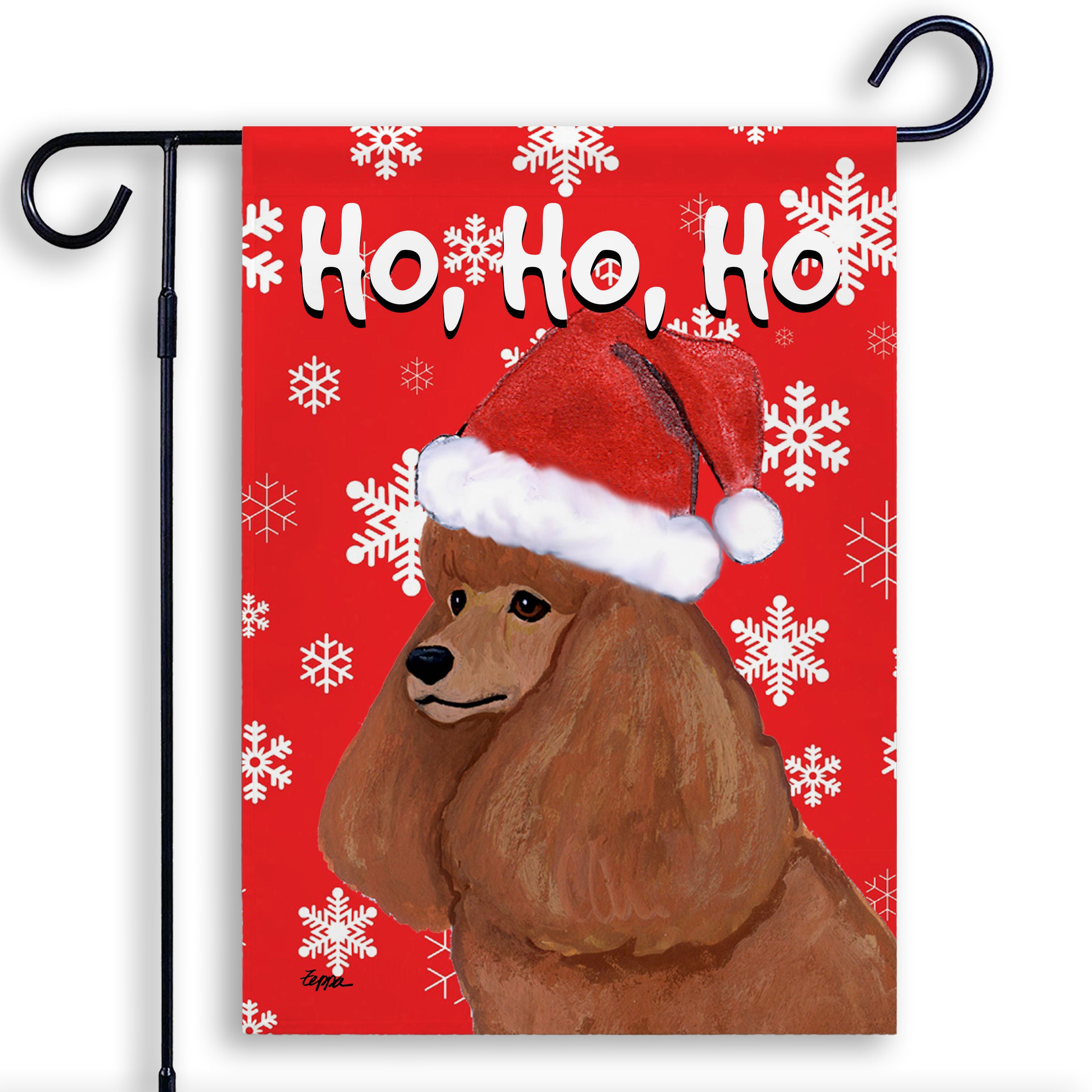 Poodle Christmas Garden Flag