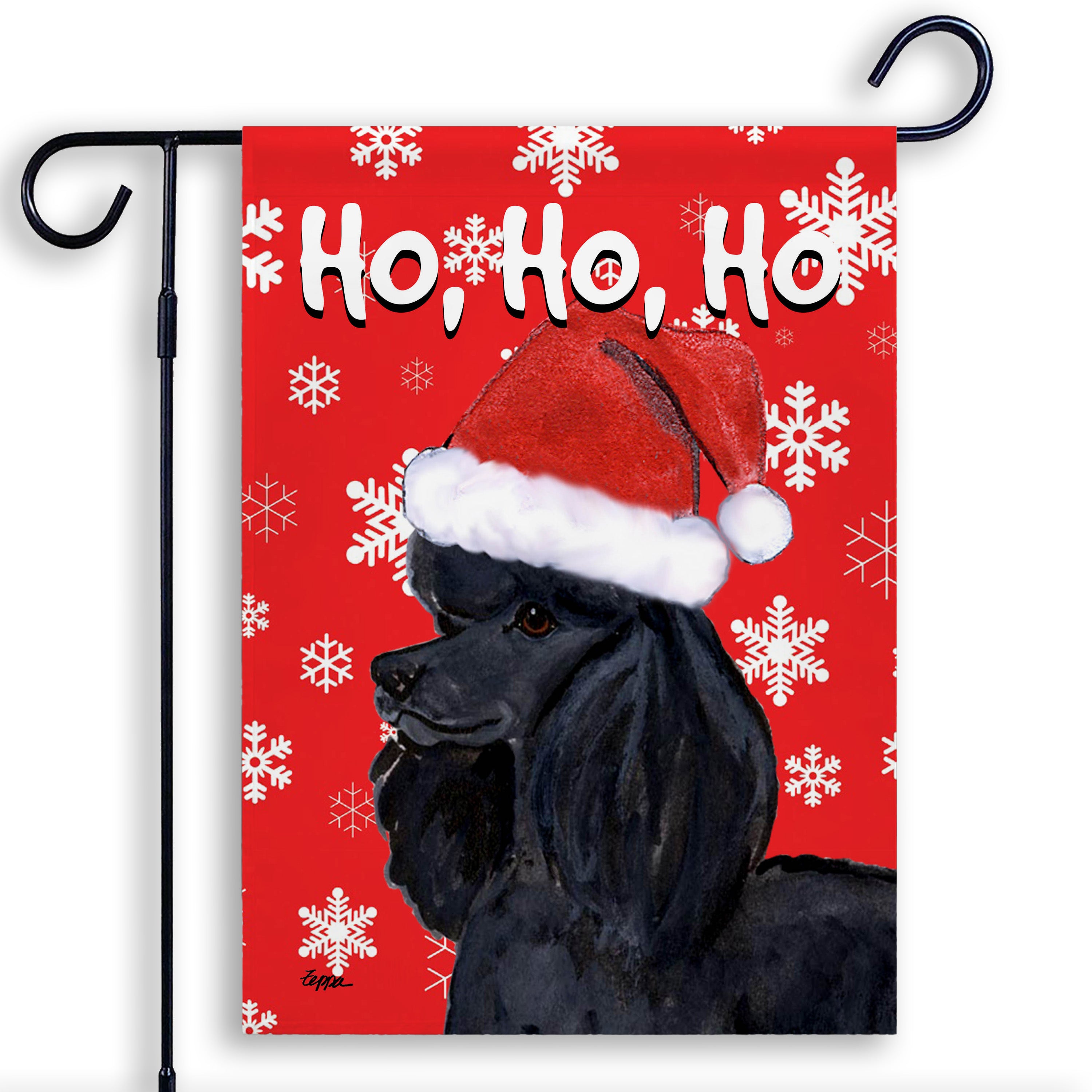 Poodle Christmas Garden Flag