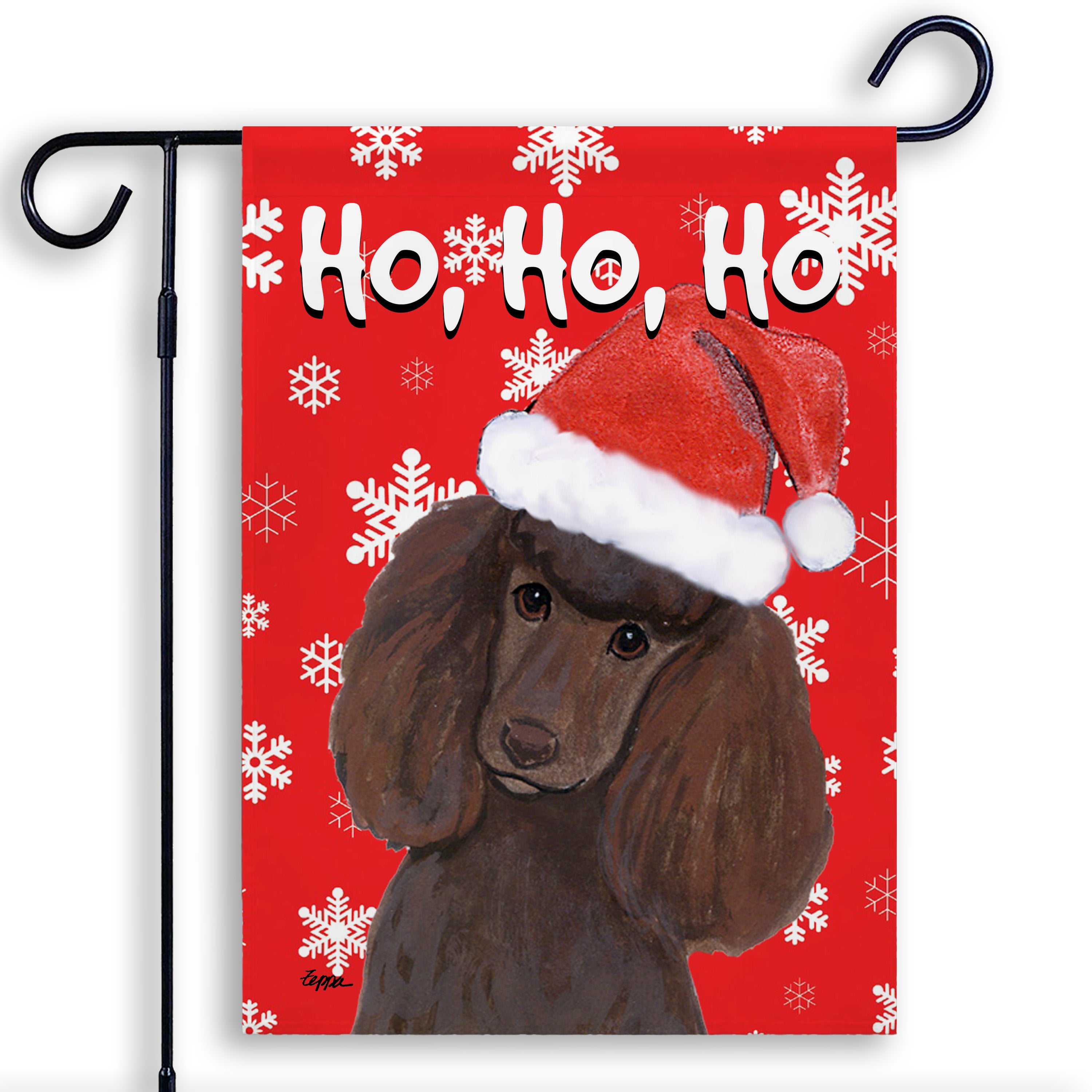 Poodle Christmas Garden Flag