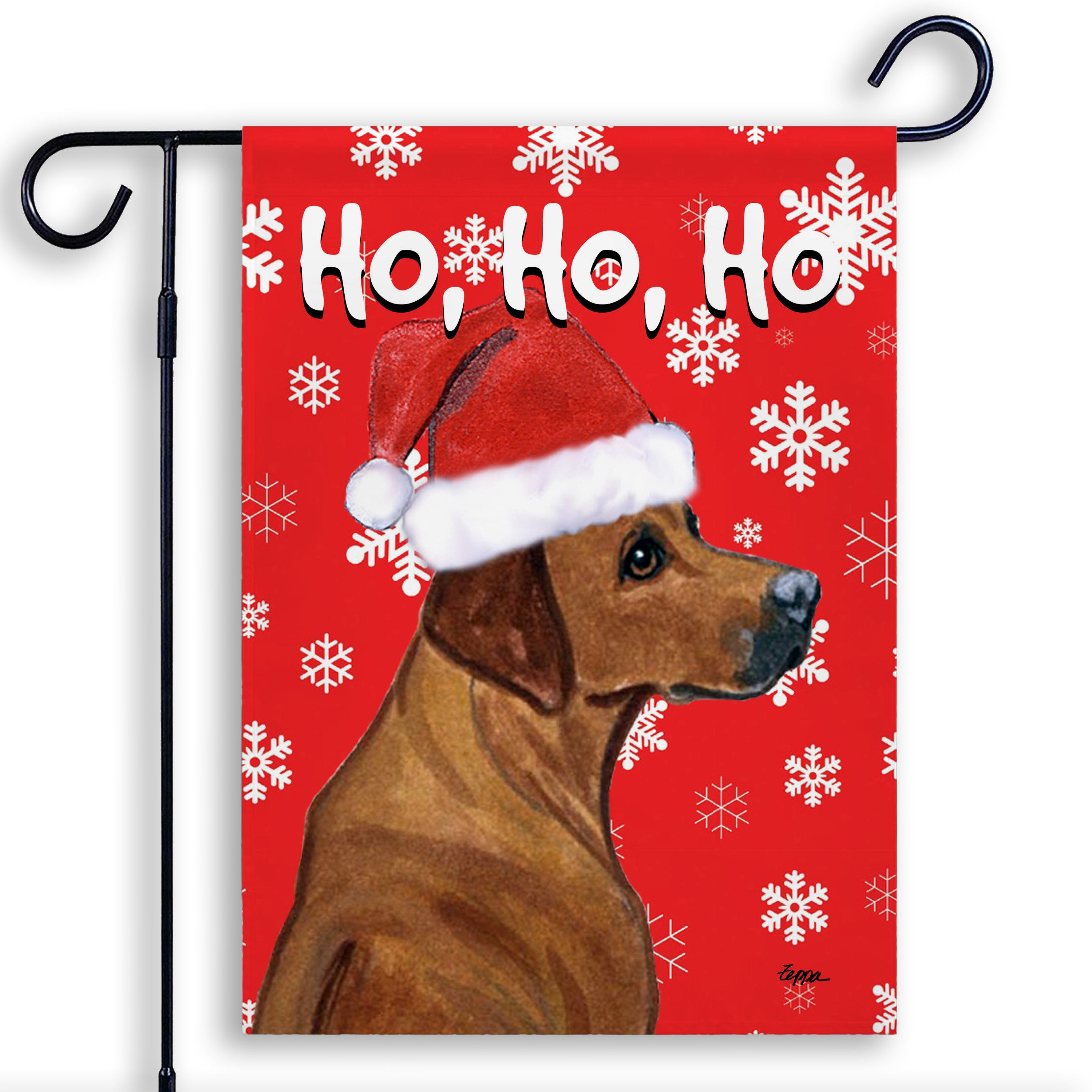 Rhodesian Ridgeback Christmas Garden Flag