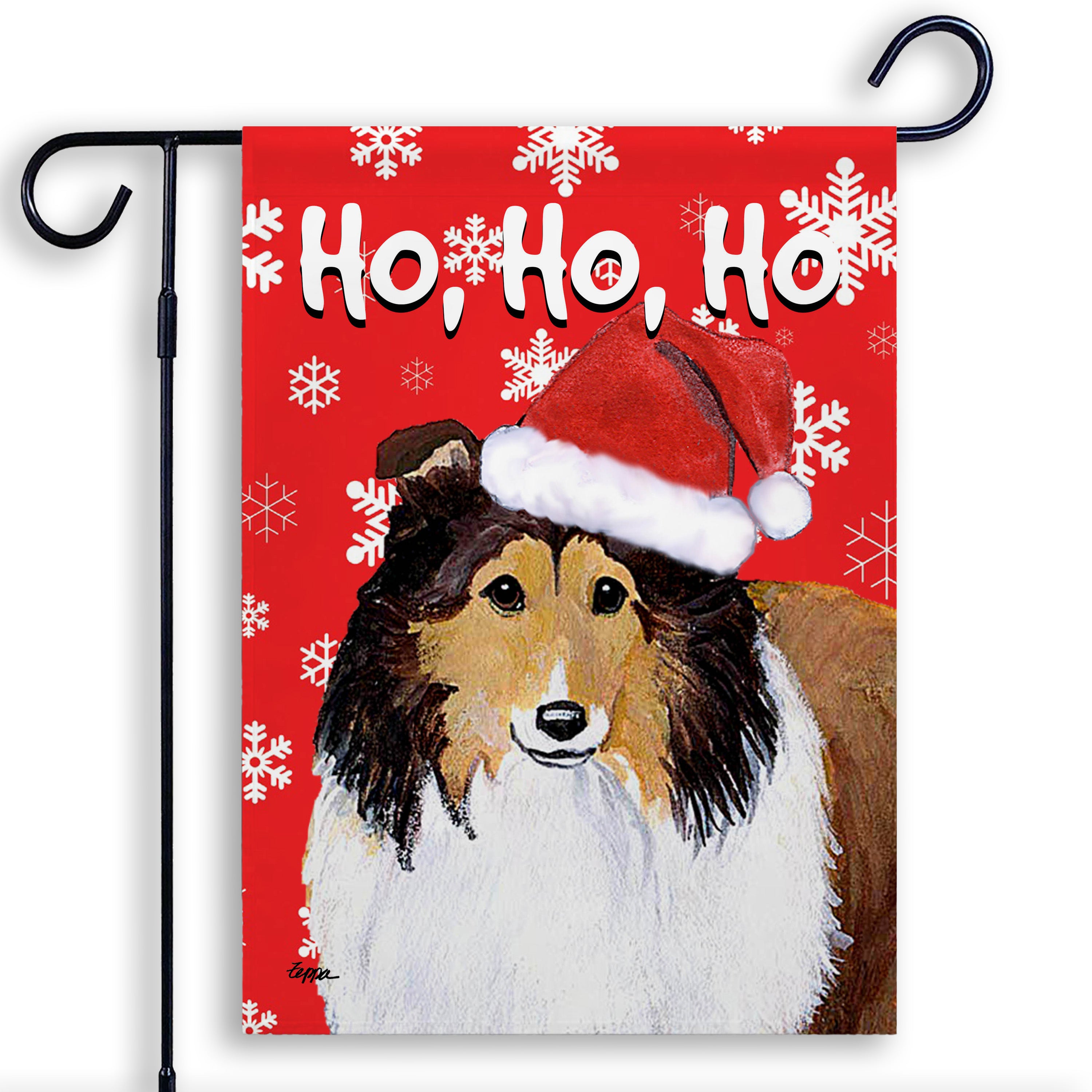 Shetland Sheepdog Christmas Garden Flag