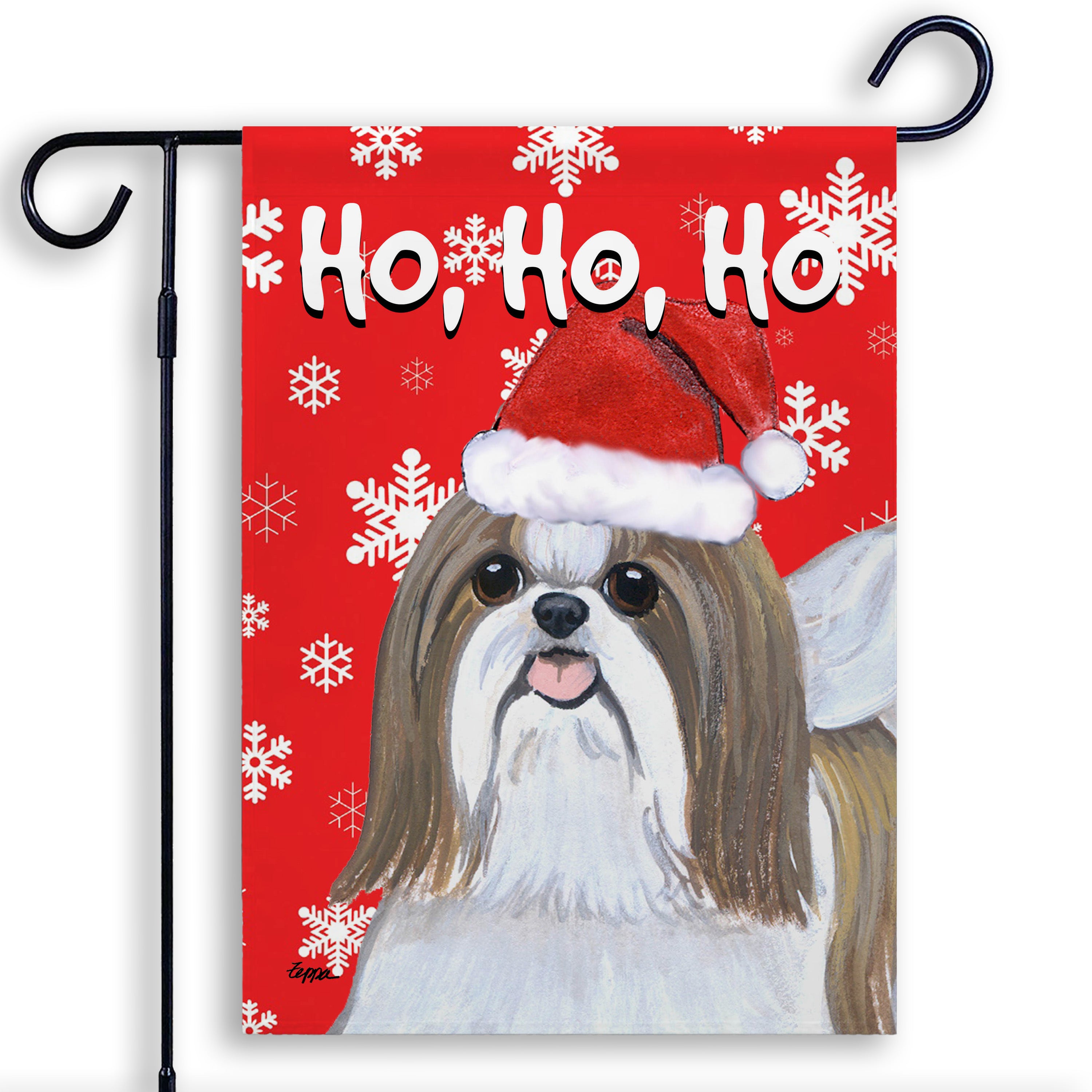 Shih Tzu Christmas Garden Flag