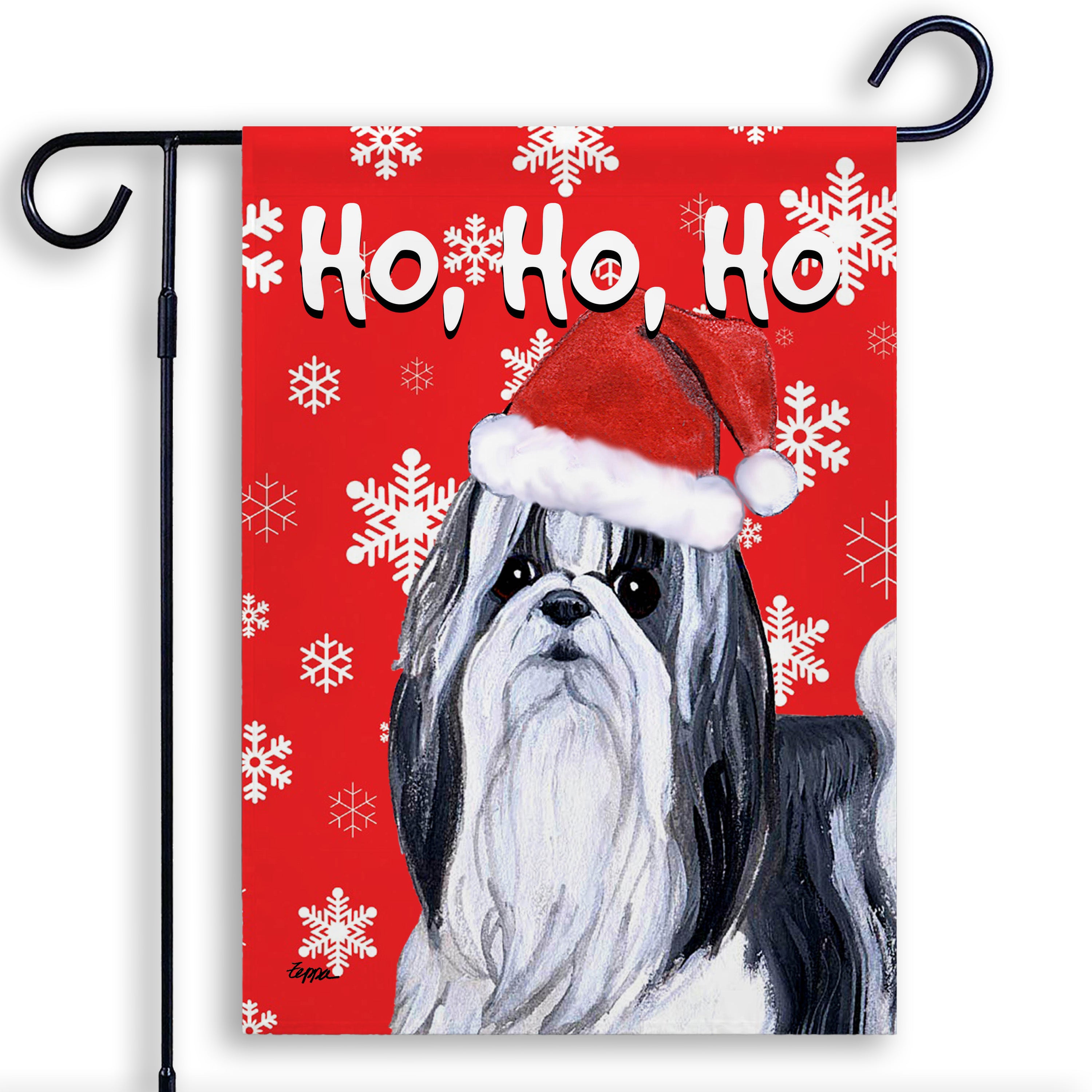 Shih Tzu Christmas Garden Flag