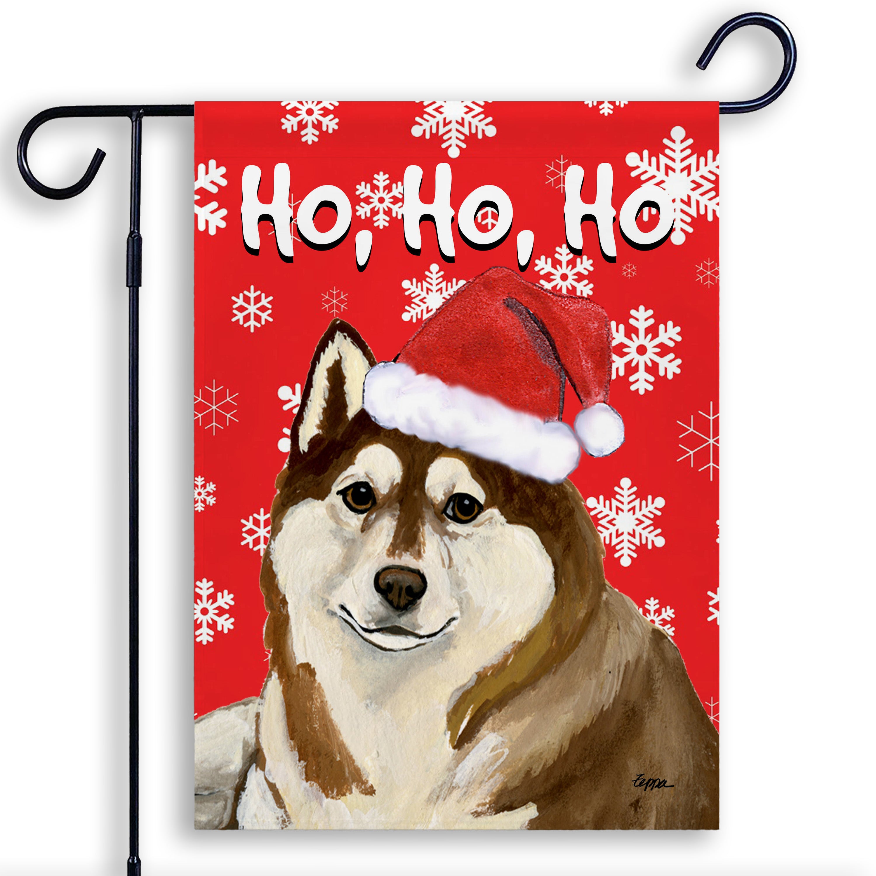 Siberian Husky Christmas Garden Flag