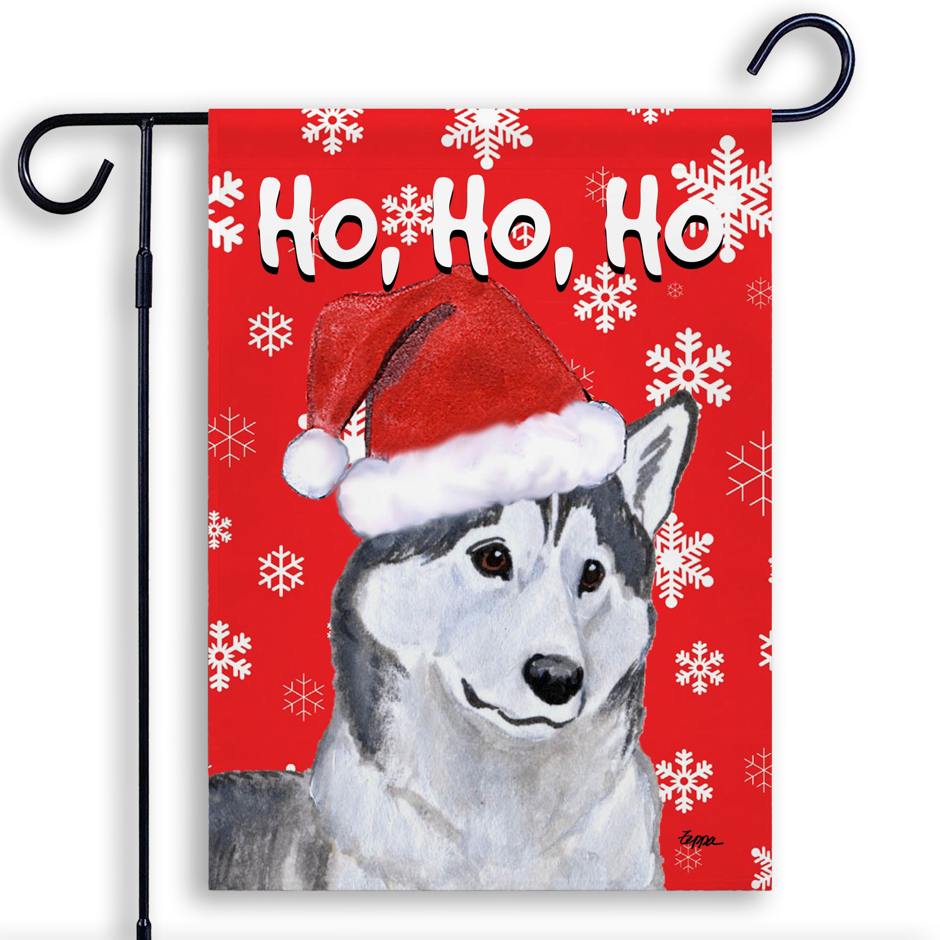 Siberian Husky Christmas Garden Flag