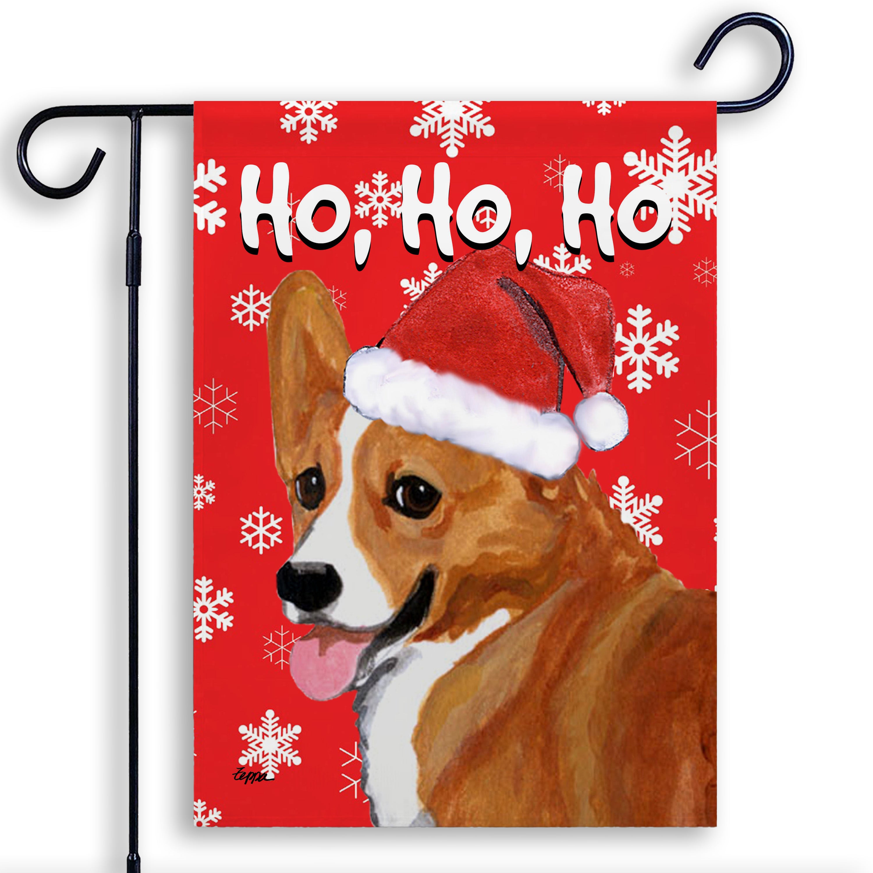Welsh Corgi Pembroke Christmas Garden Flag