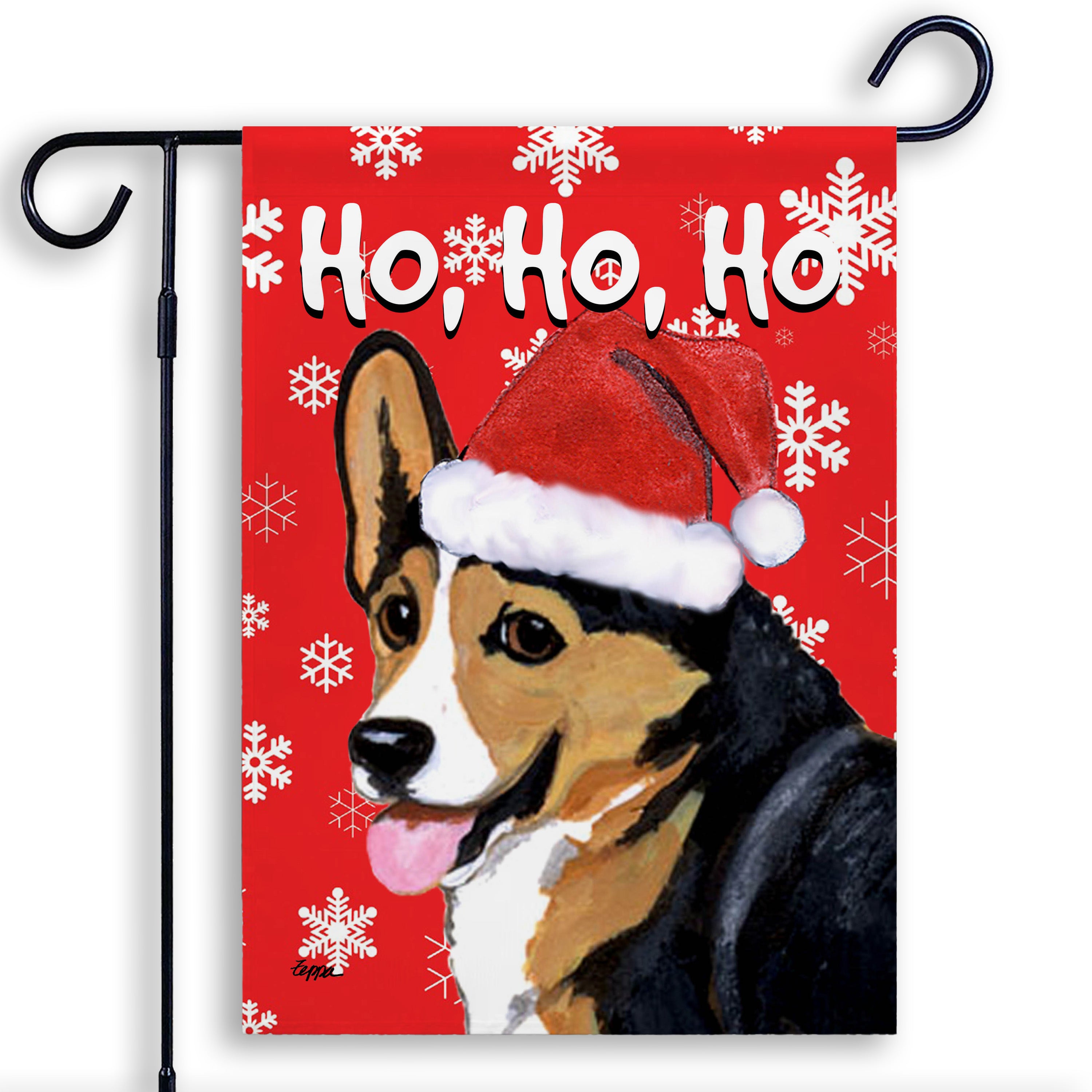 Welsh Corgi Pembroke Christmas Garden Flag