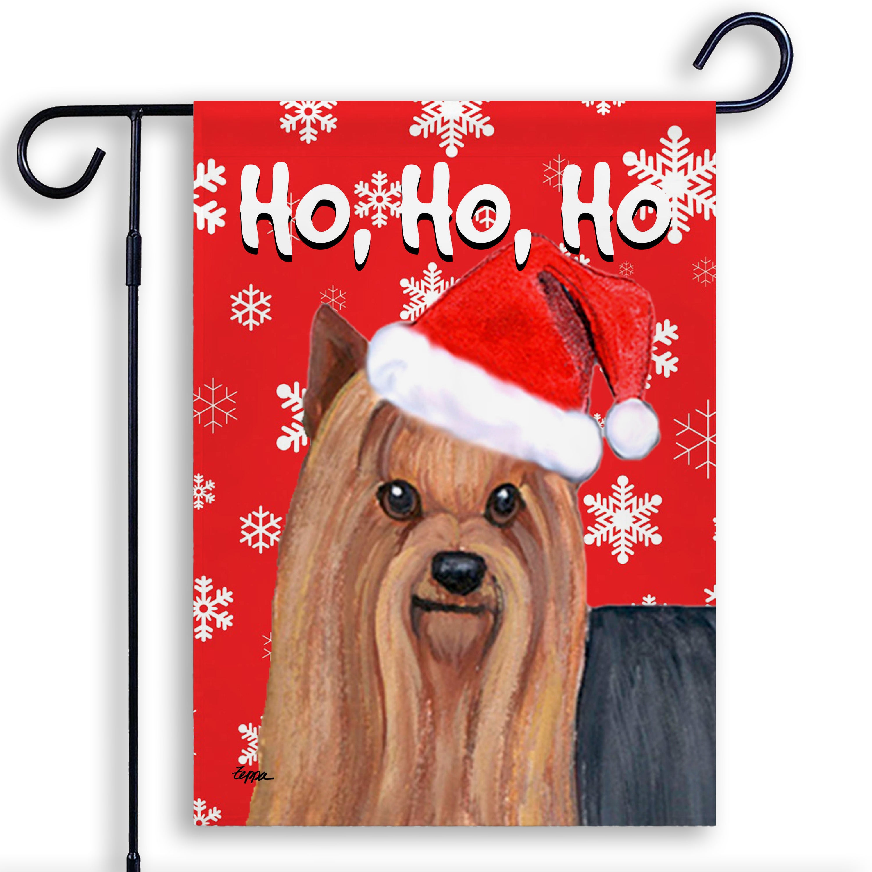 Yorkshire Terrier Christmas Garden Flag