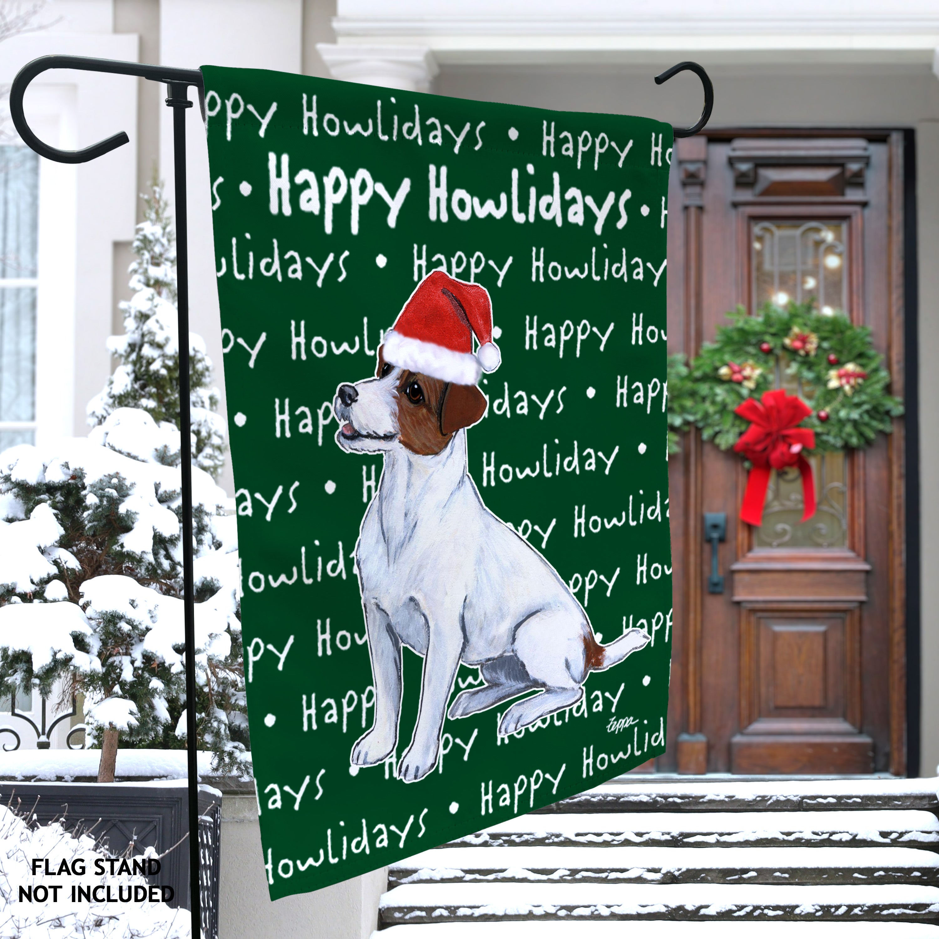 Jack Russell Terrier Christmas Garden Flag