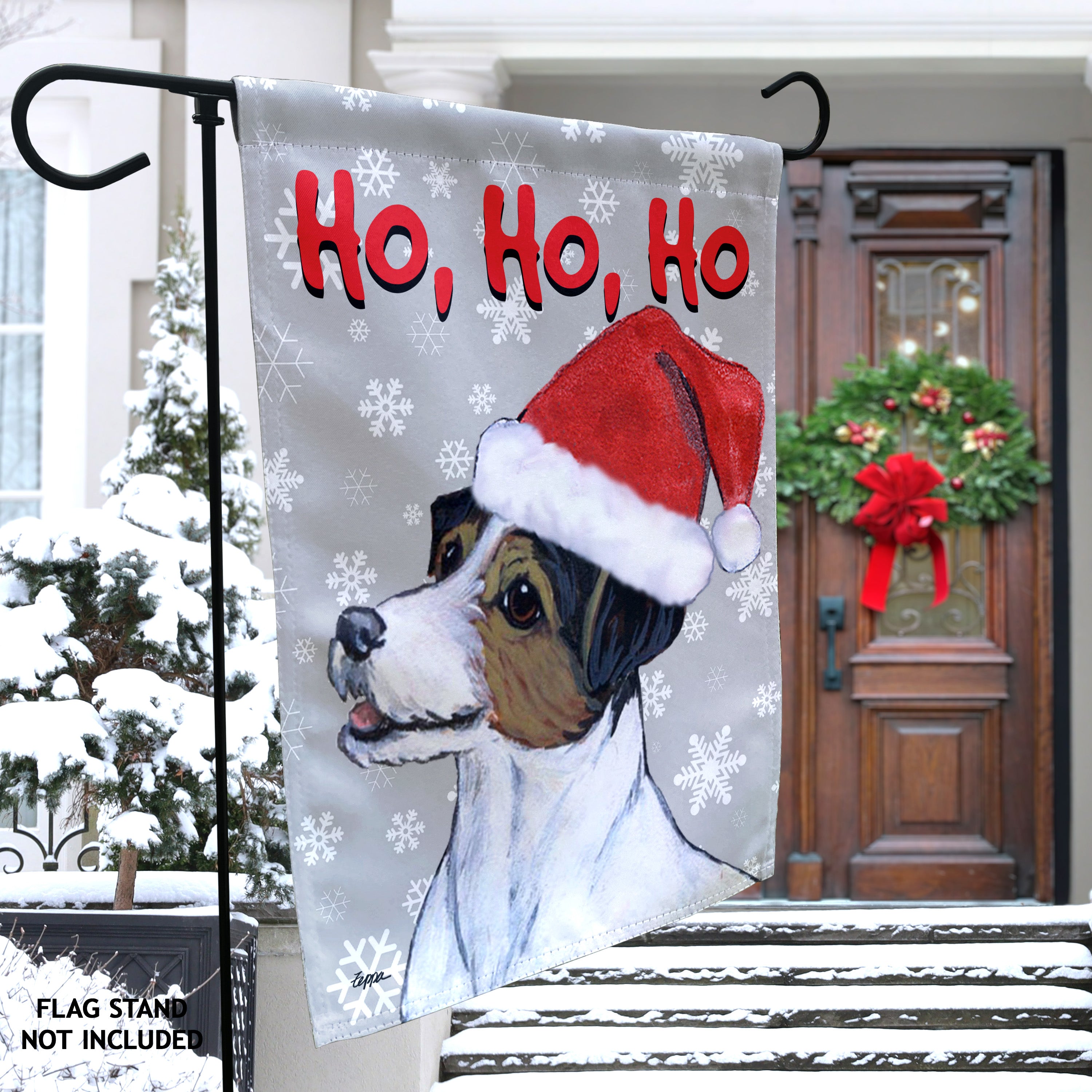 Jack Russell Terrier Christmas Garden Flag