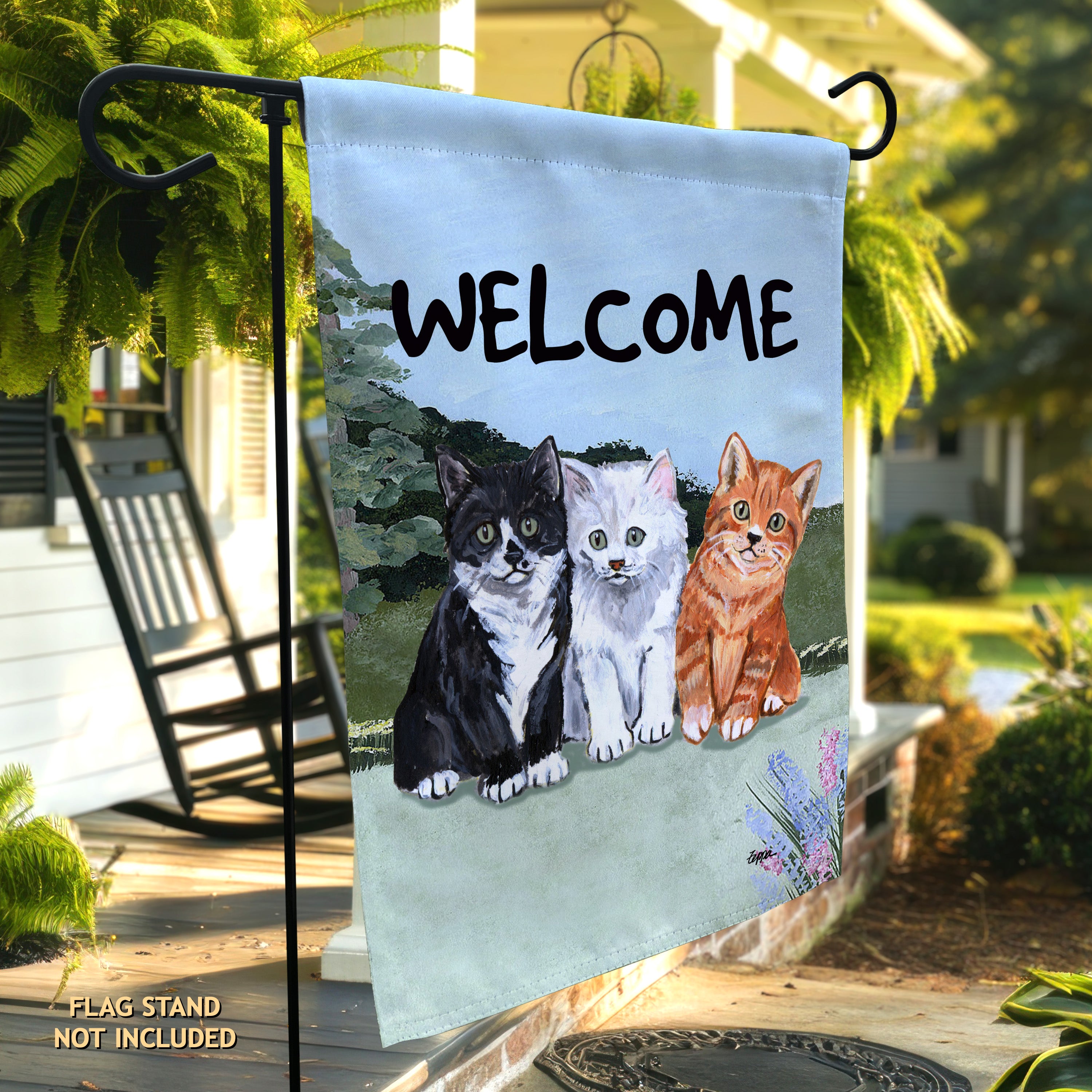 Trio Kittens Garden Flag