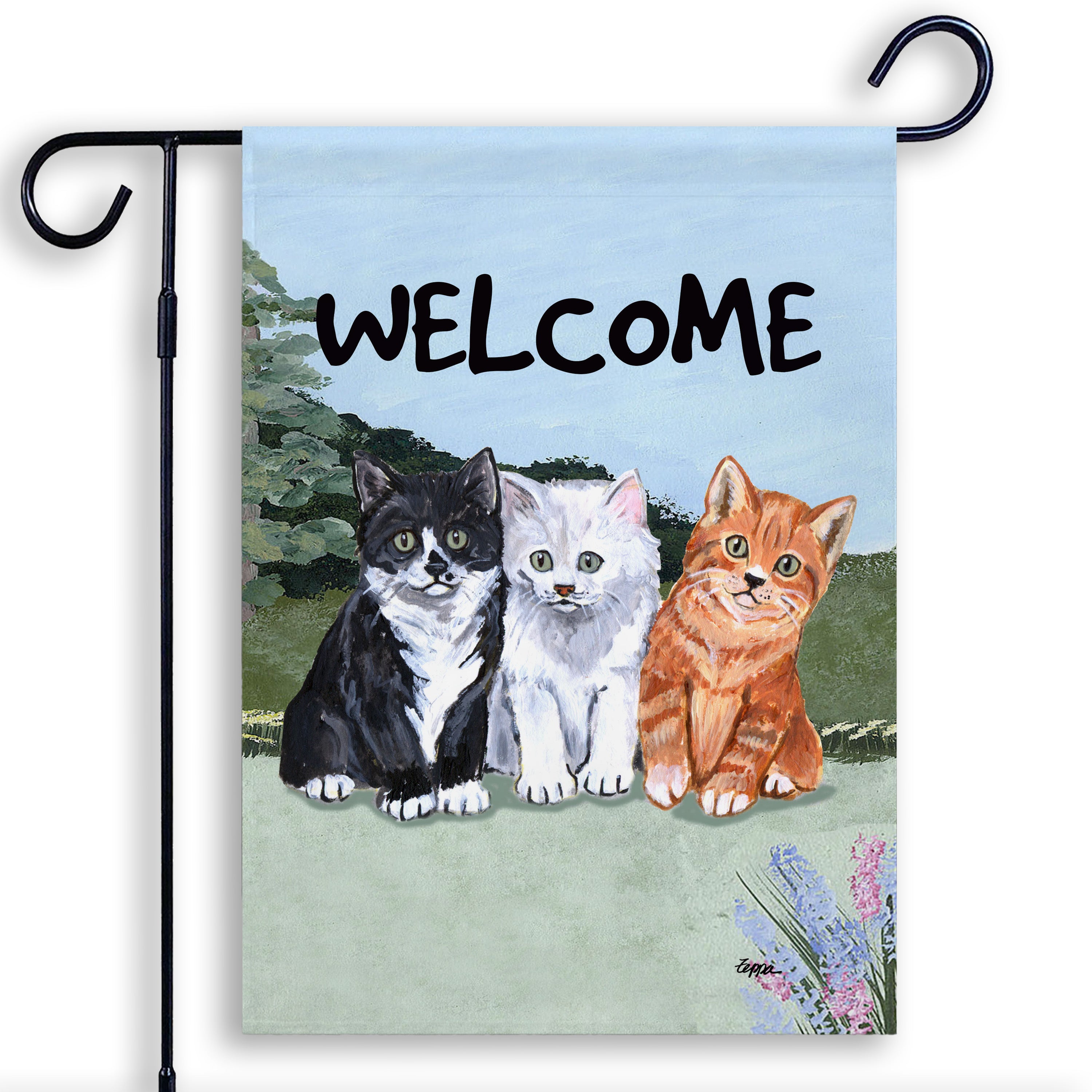 Trio Kittens Garden Flag