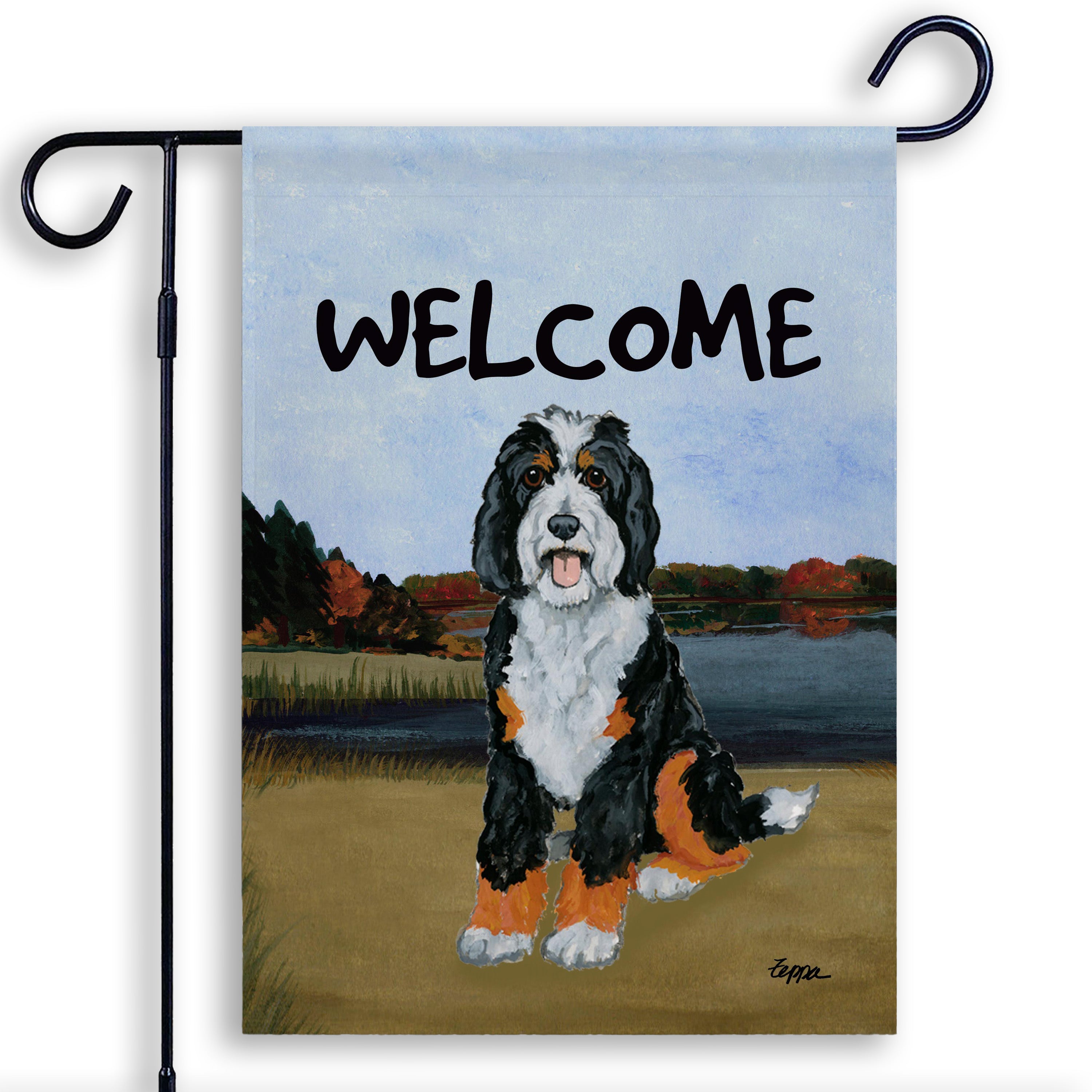 Bernedoodle Garden Flag