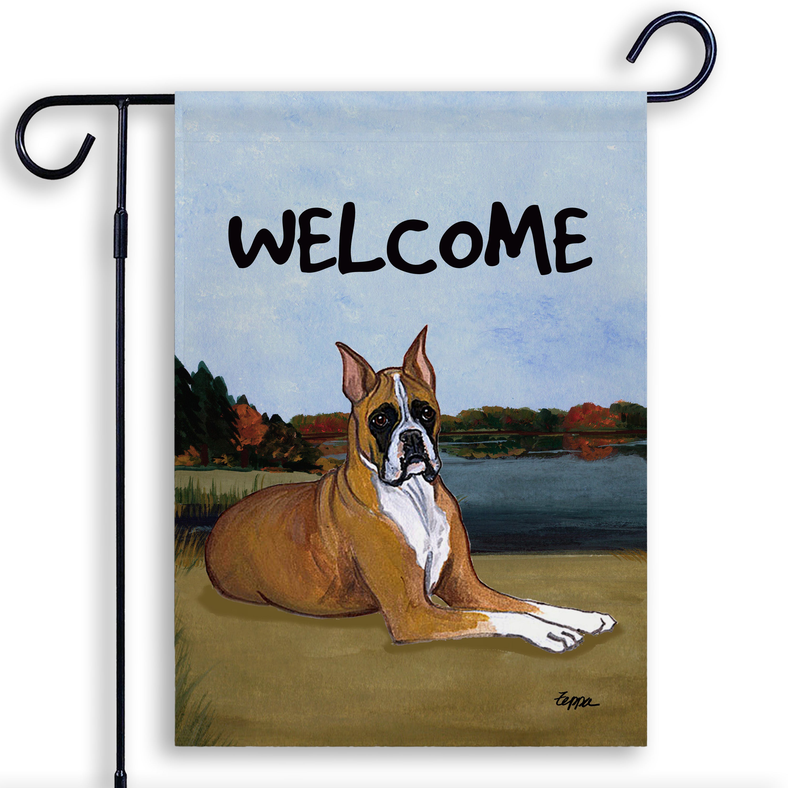 Boxer Lying Garden Flag