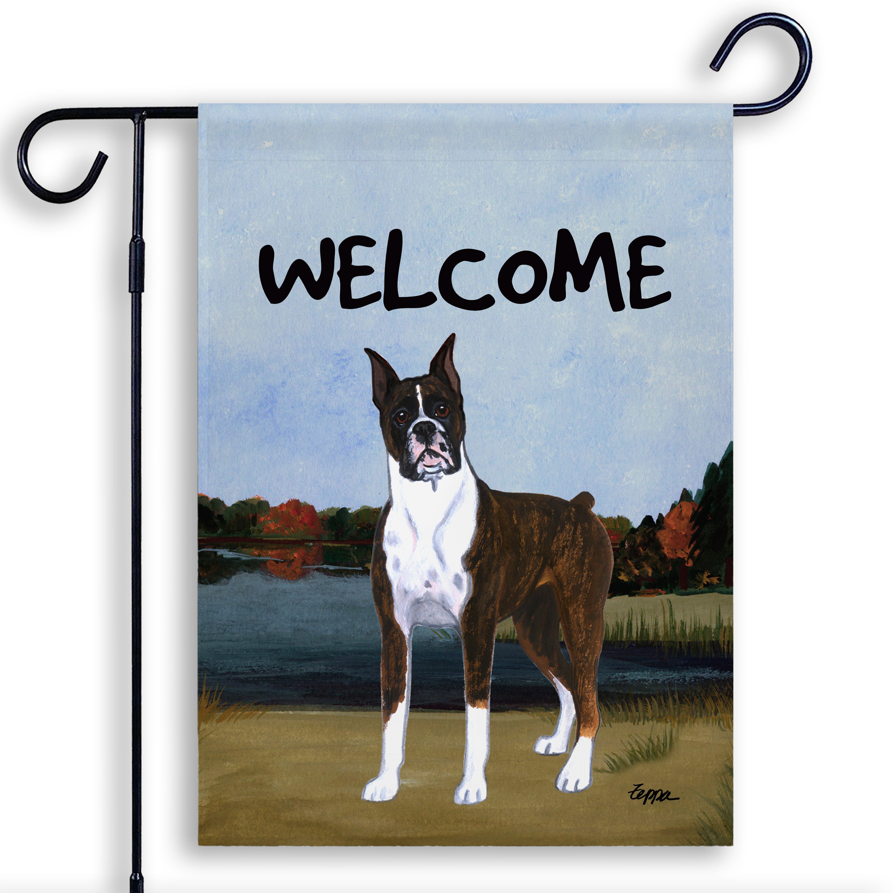 Boxer Standing Garden Flag