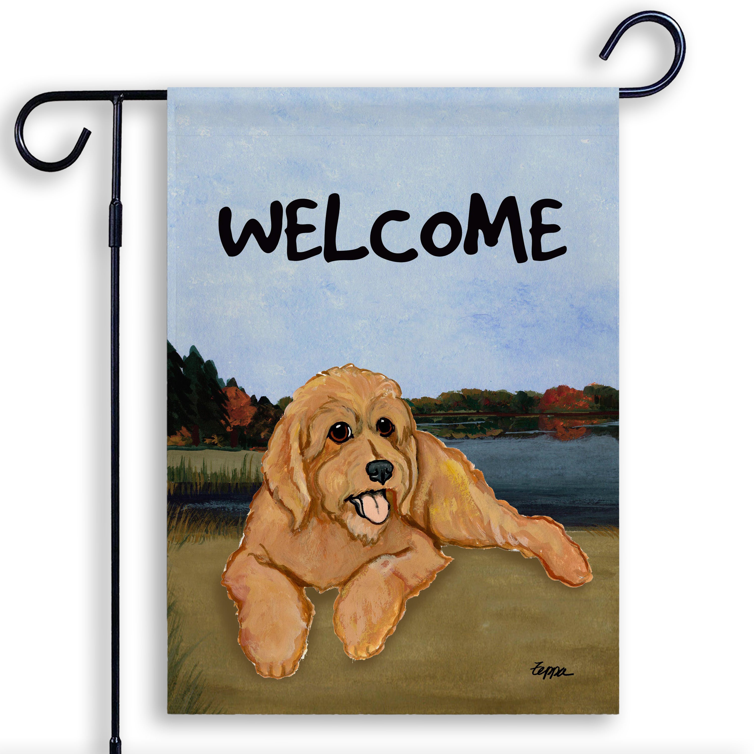 Golden-Labra Doodle Garden Flag