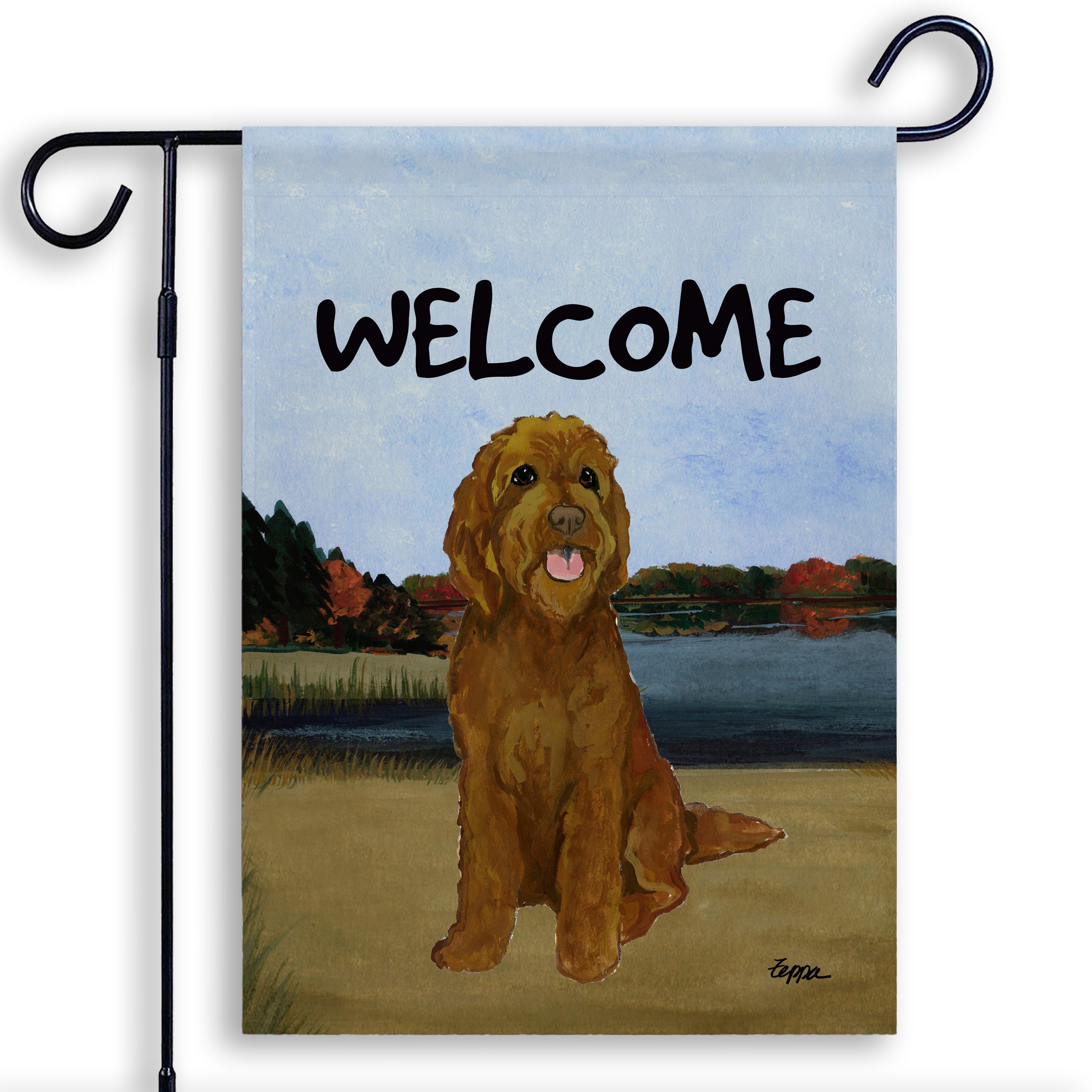 Golden-Labra Doodle Garden Flag