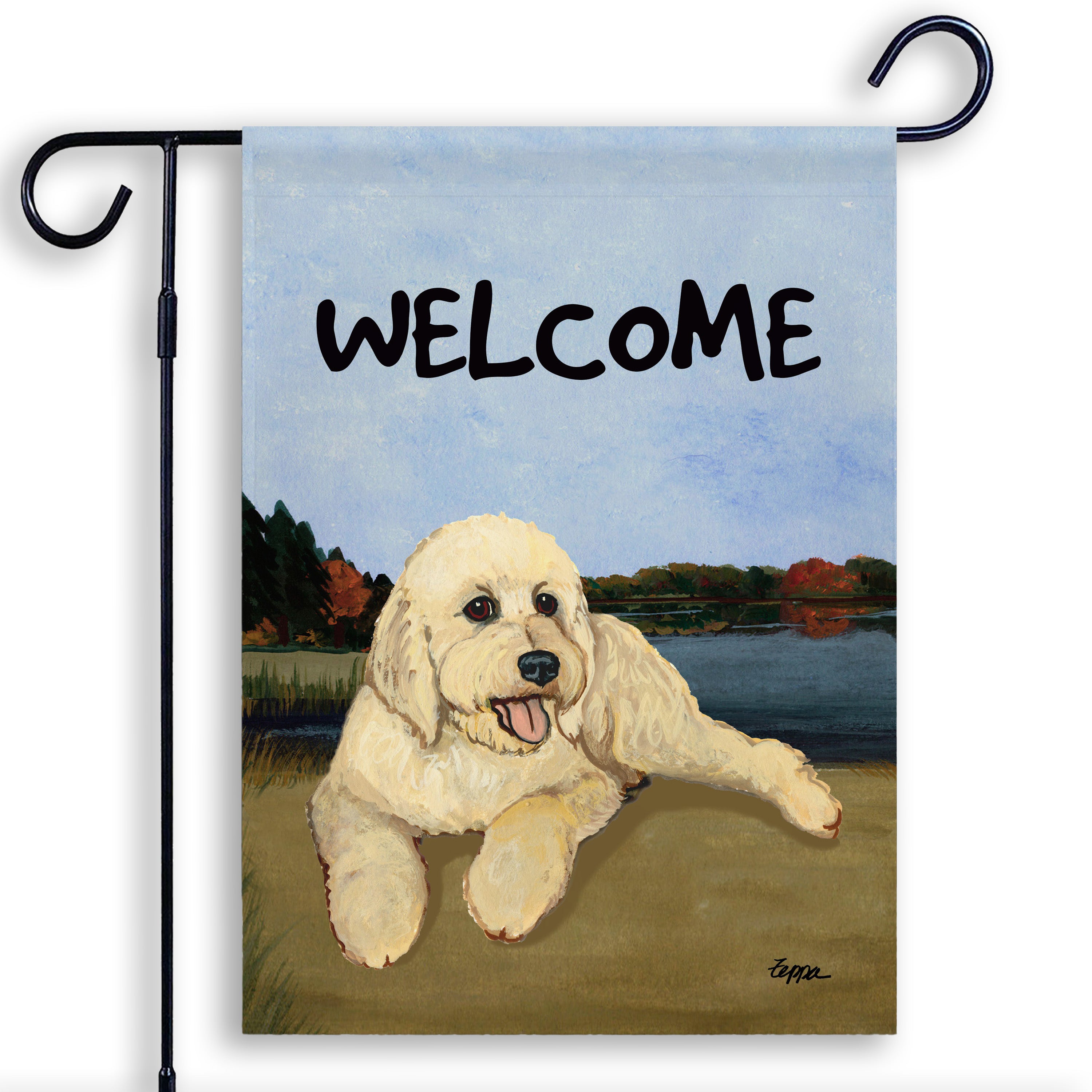 Golden-Labra Doodle Garden Flag