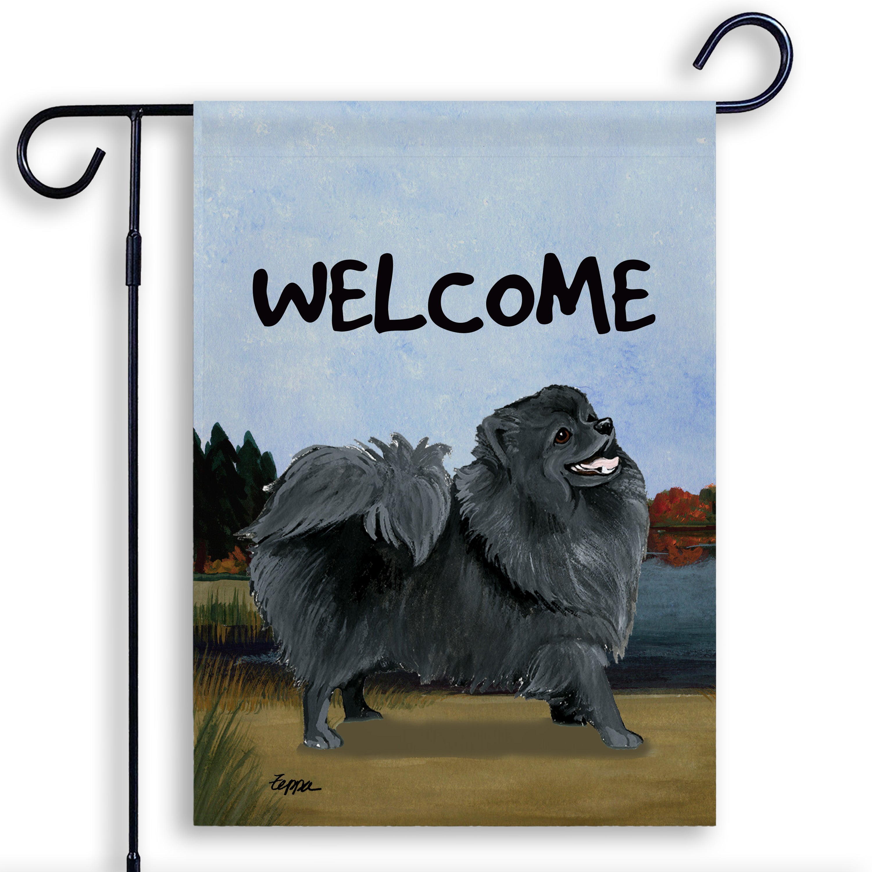 Pomeranian Garden Flag