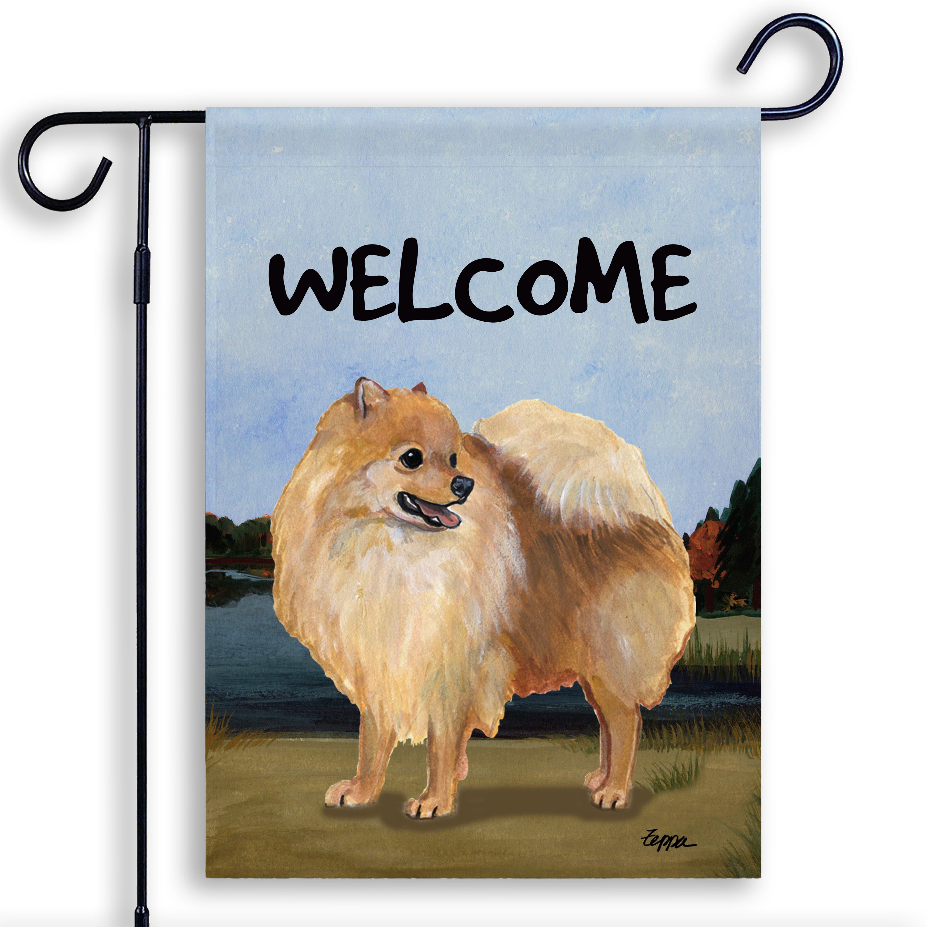 Pomeranian Garden Flag