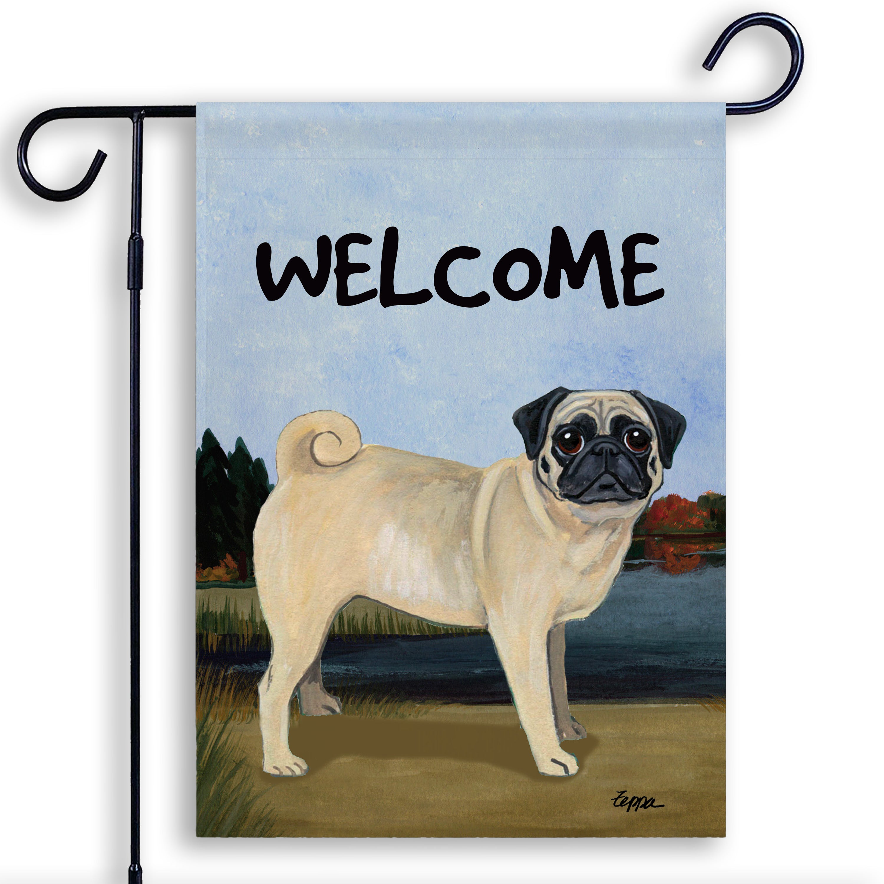 Pug Garden Flag