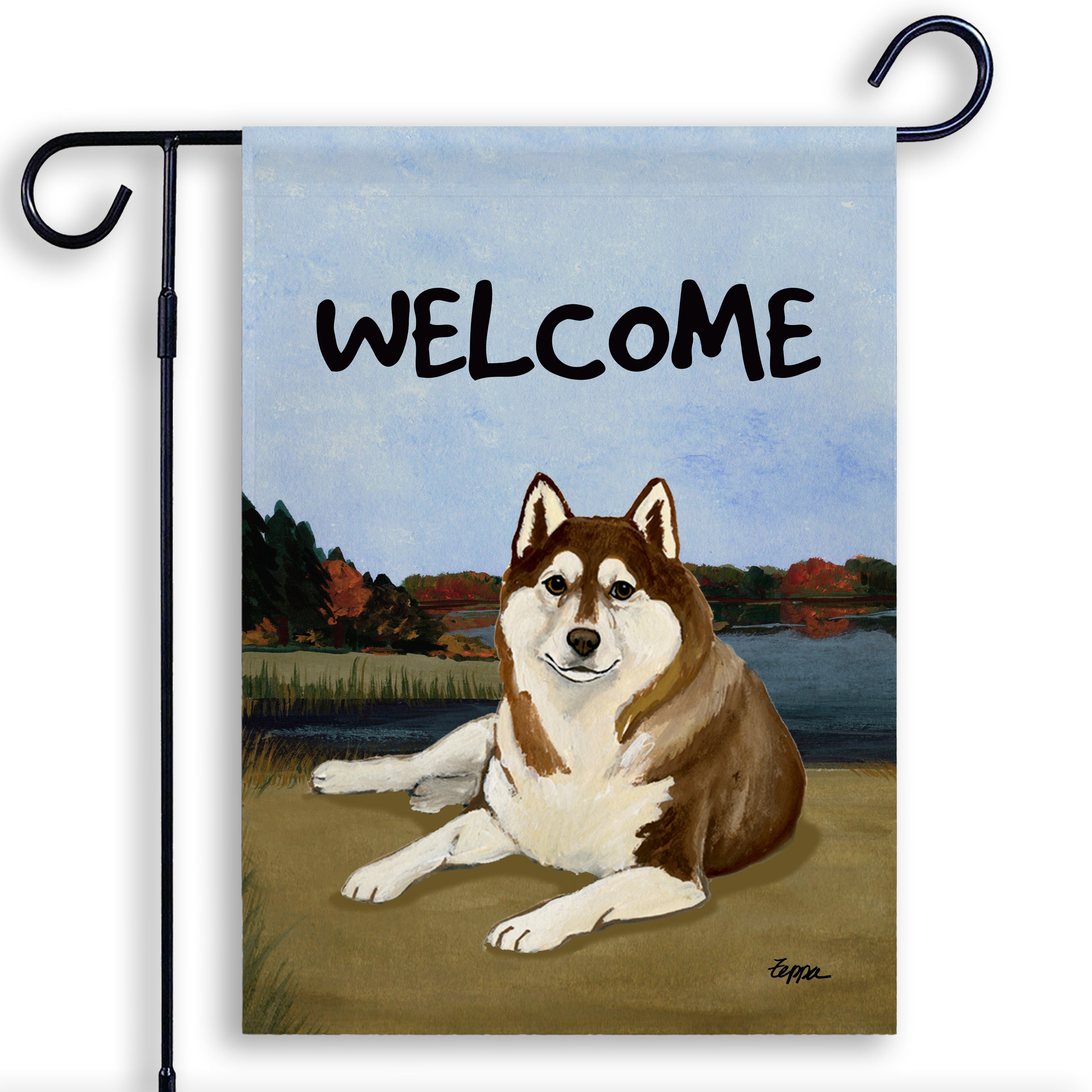 Siberian Husky Garden Flag