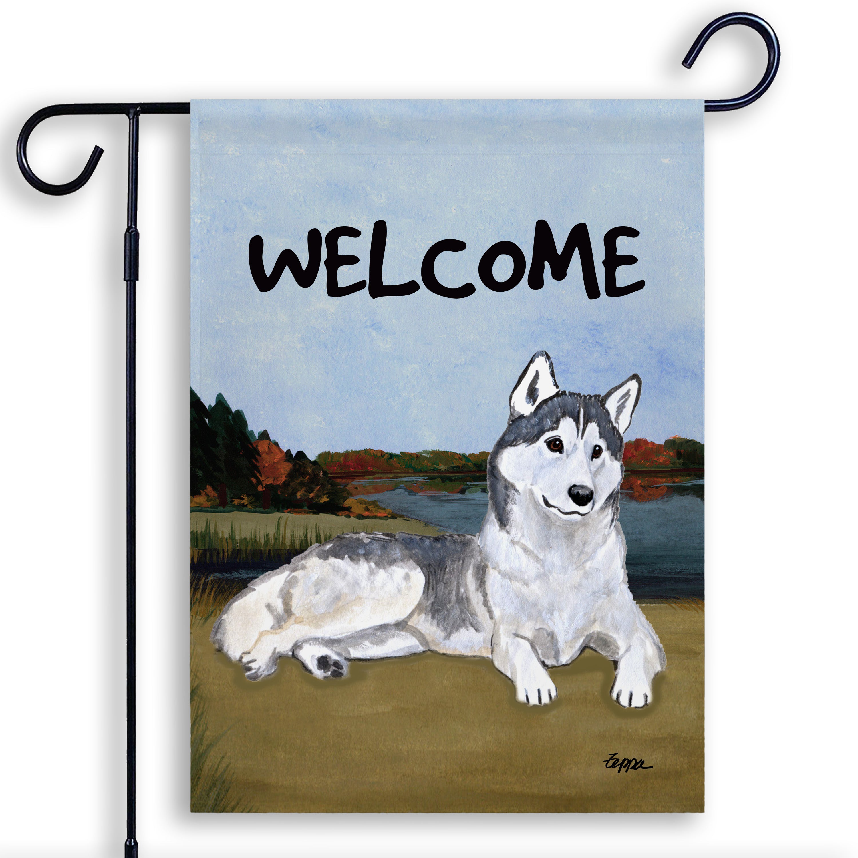 Siberian Husky Garden Flag