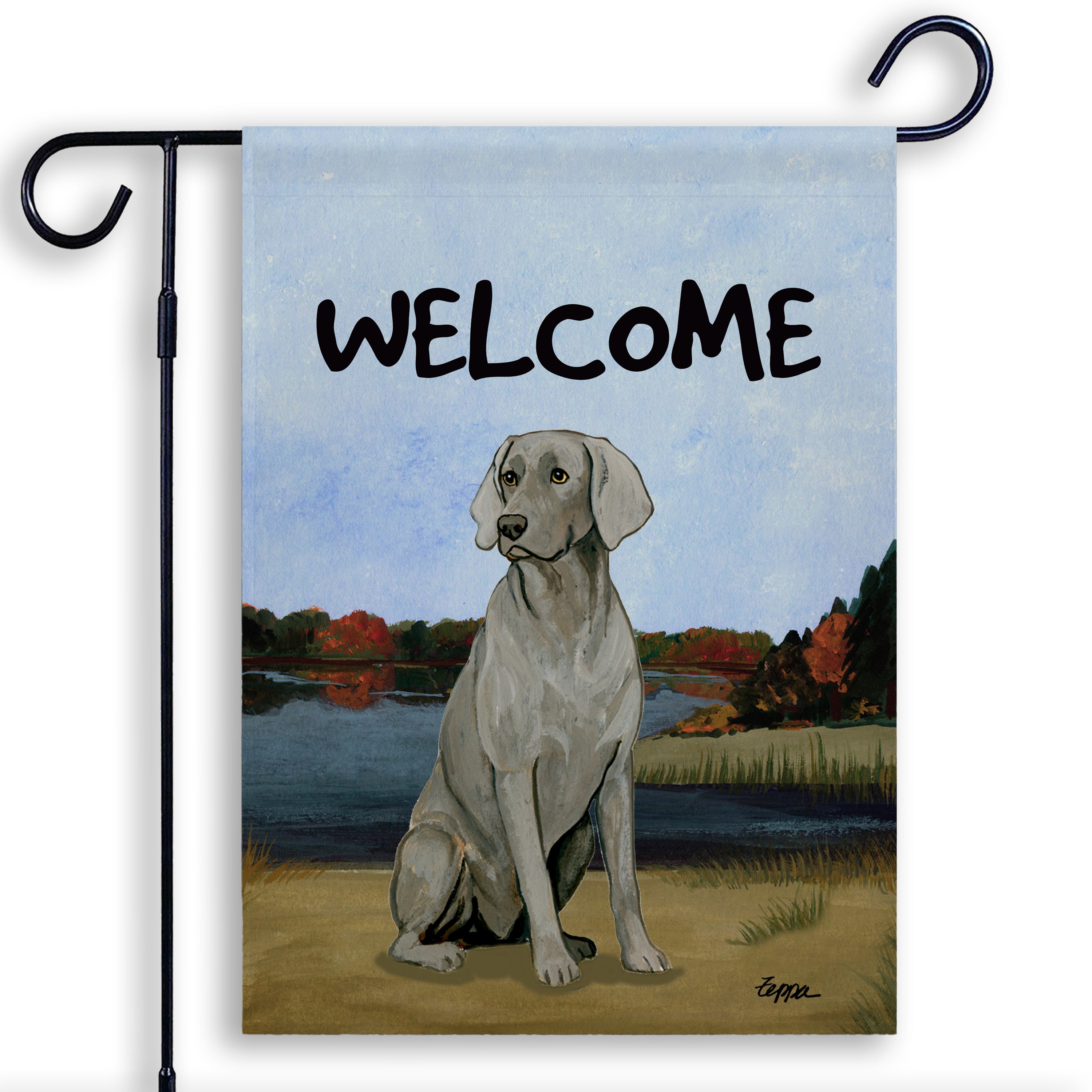 Weimaraner Sitting Garden Flag