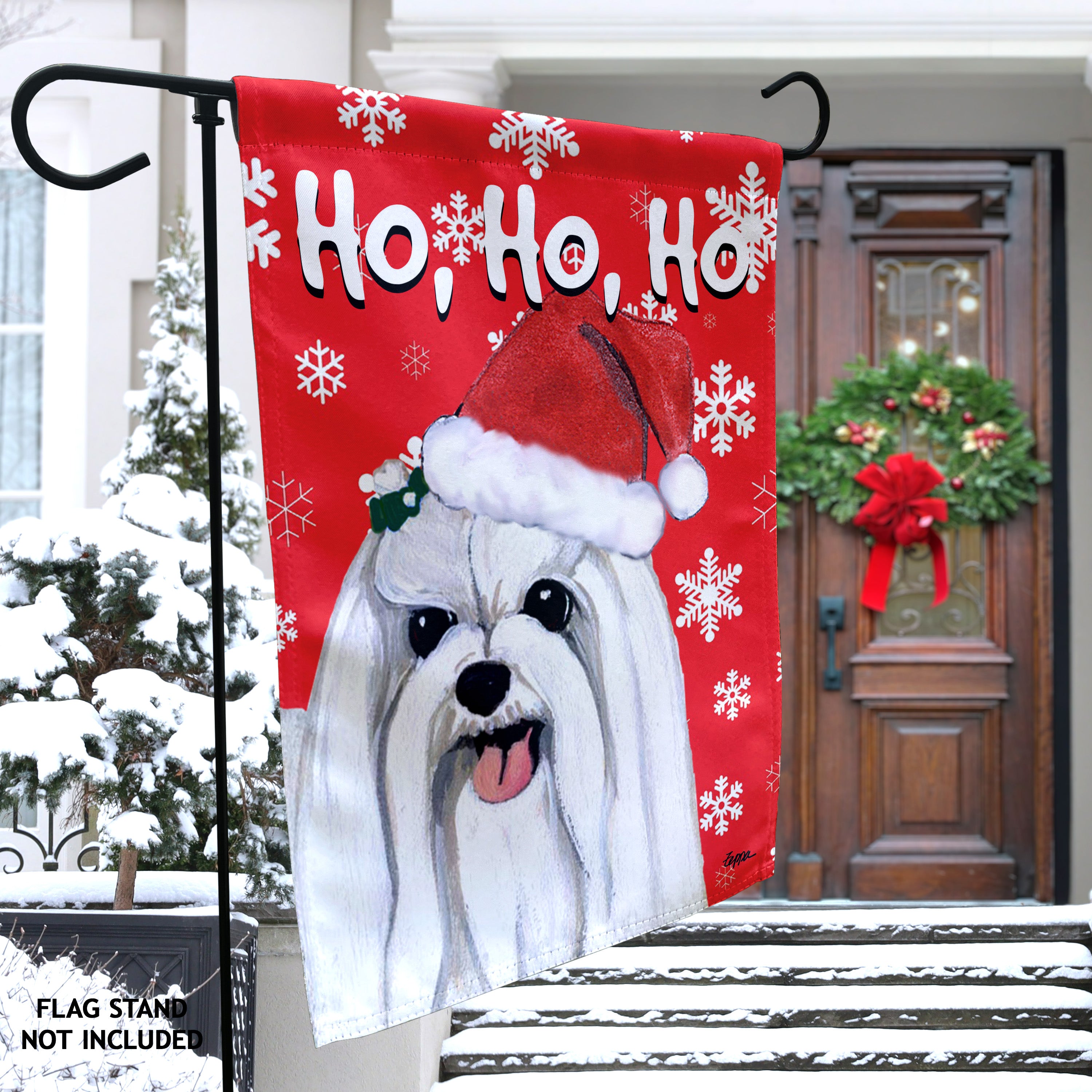 Maltese Christmas Garden Flag