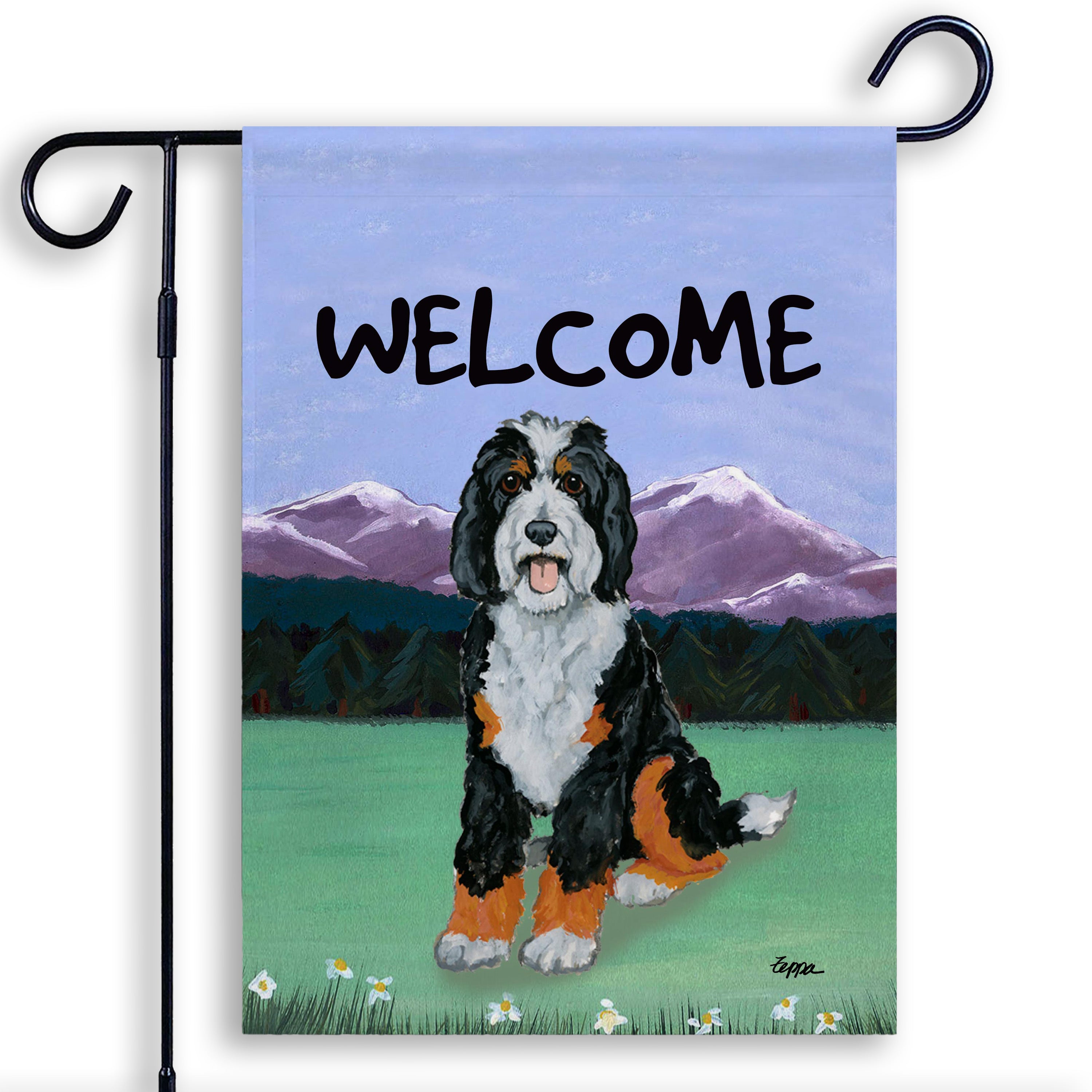 Bernedoodle Garden Flag