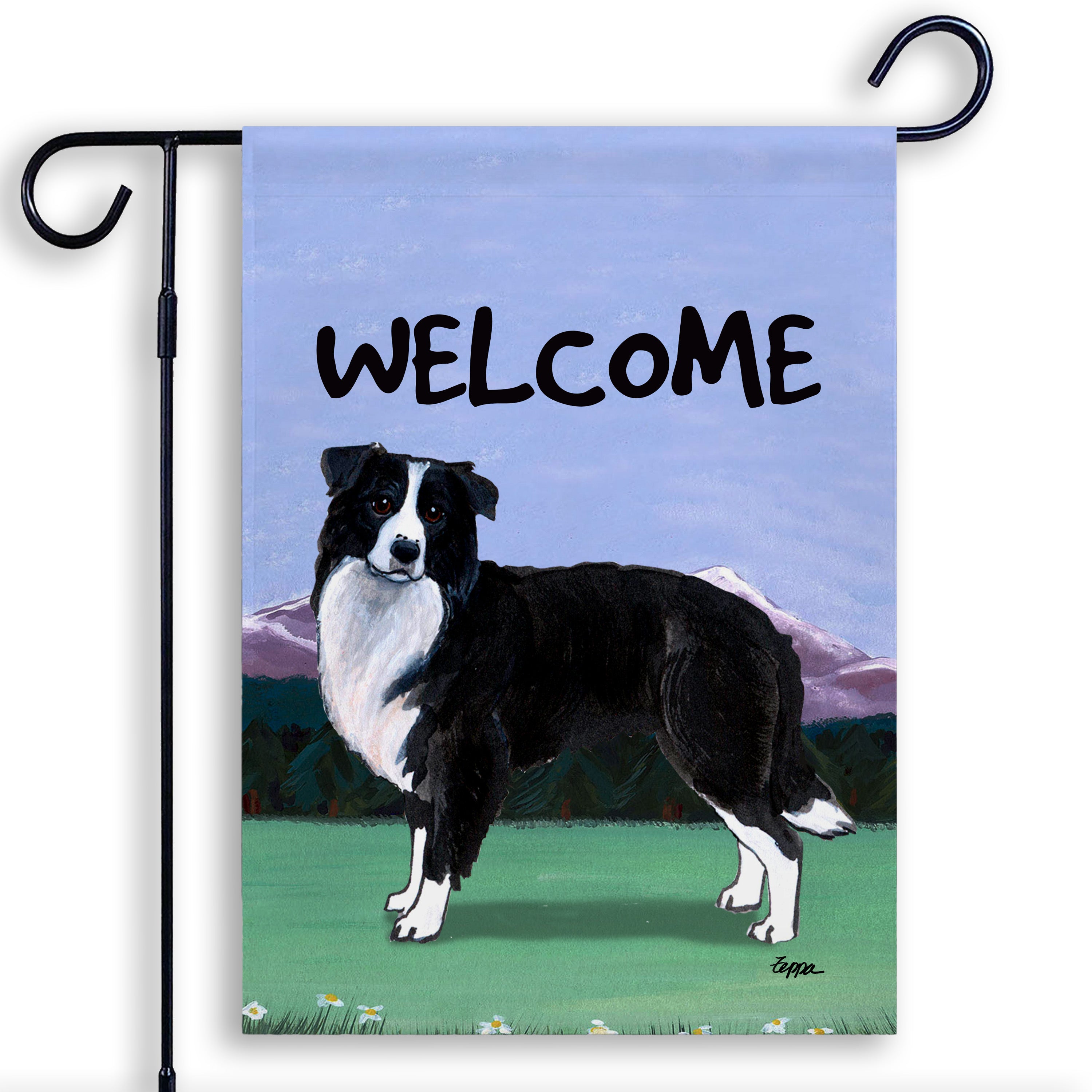 Border Collie Garden Flag