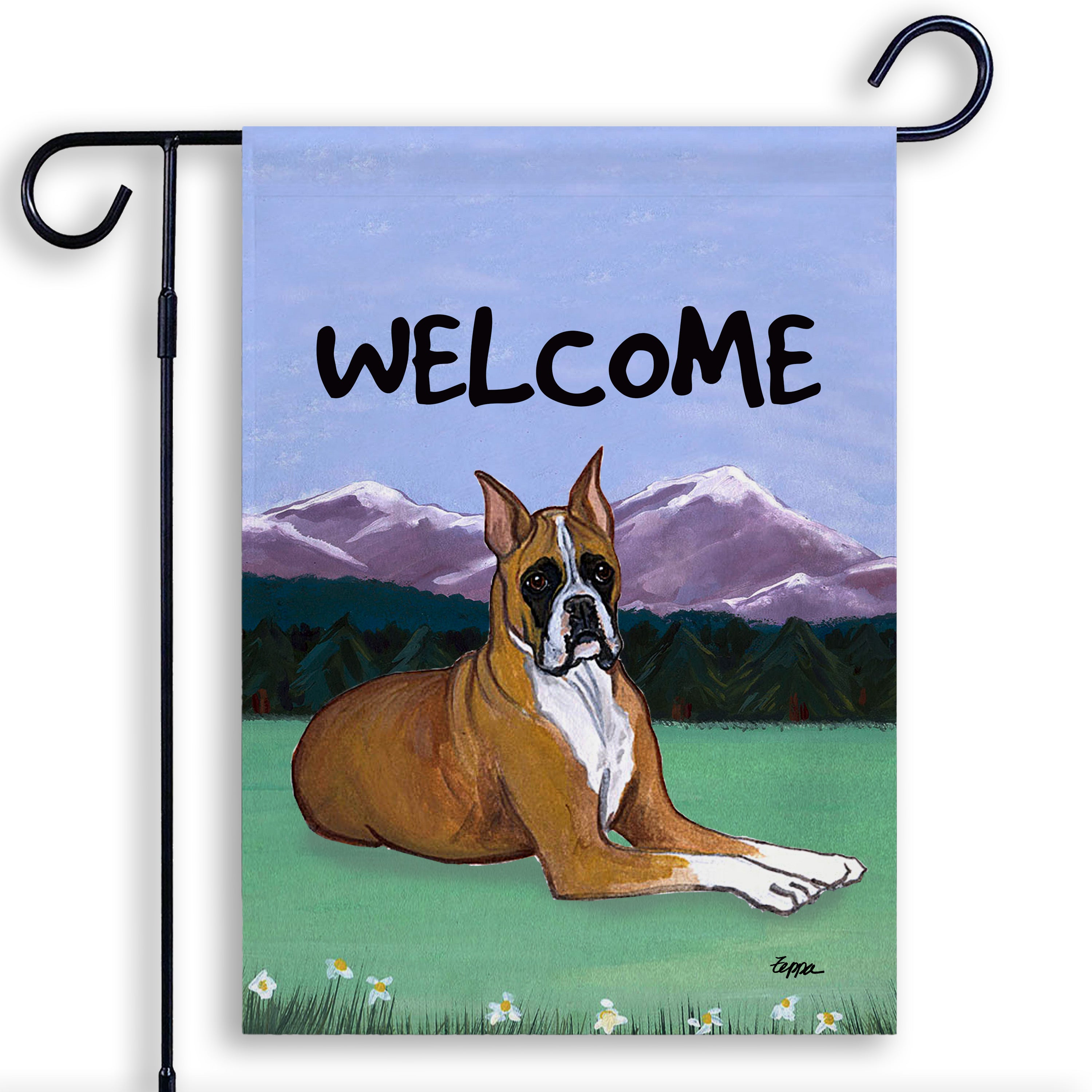 Boxer Lying Garden Flag